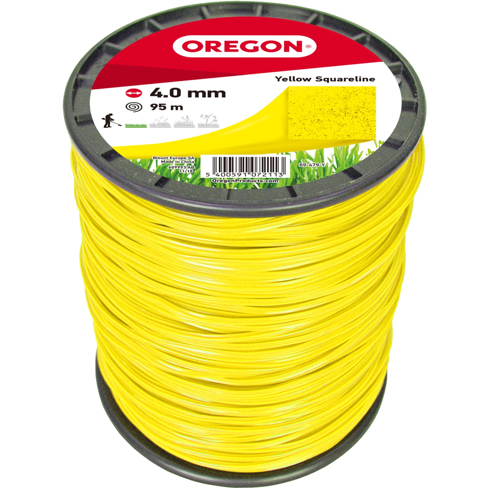  Fil de d�broussailleuse Oregon Yellow Squareline, section carr�e, diam�tre 4, 0 mm, longueur 95 m - commander en ligne chez KOX | 69-479-Y 