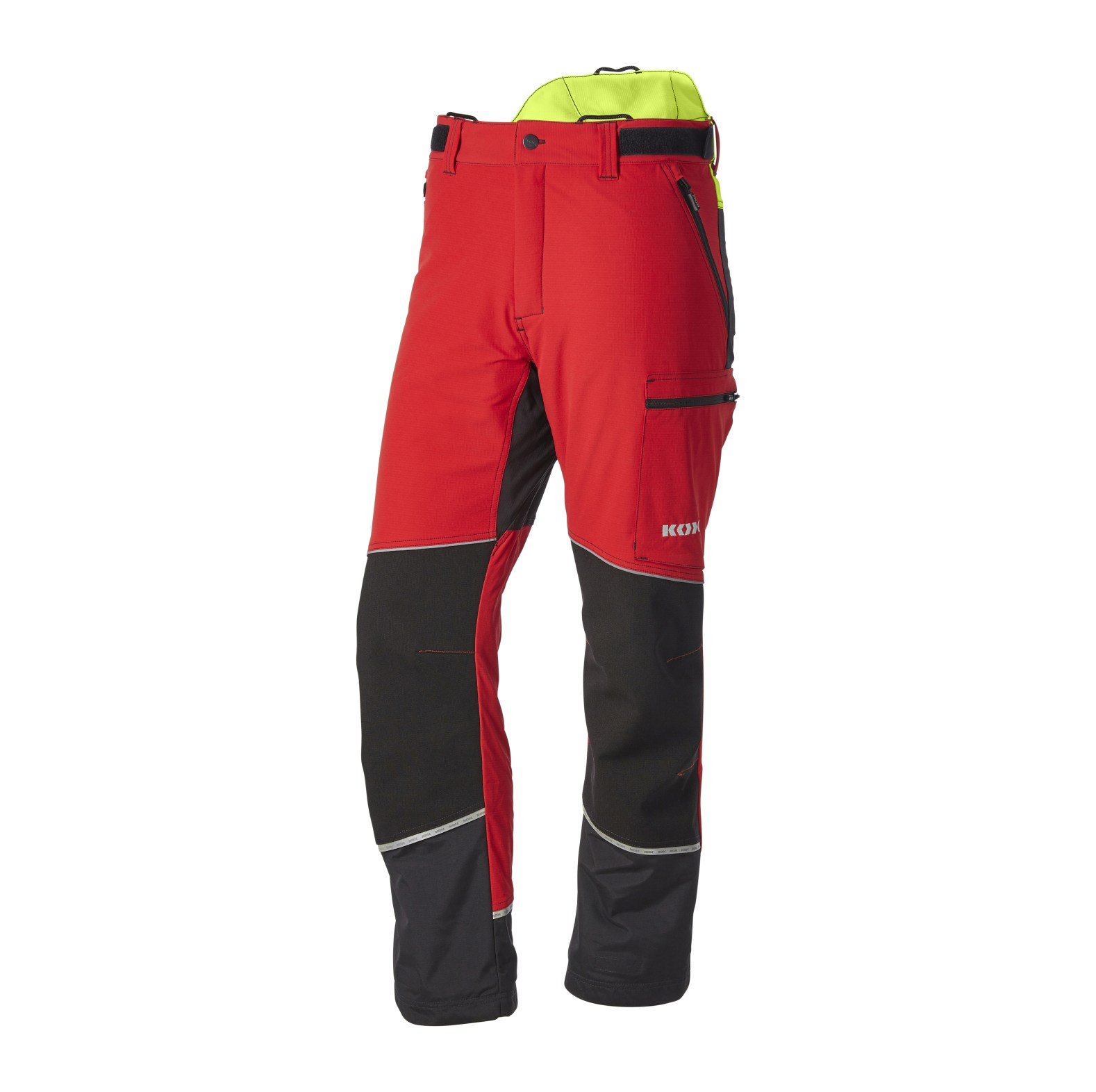  KOX-snijbeschermingsbroek stretch Elch 3.0 rood/geel - bij KOX online bestellen | XX71236 