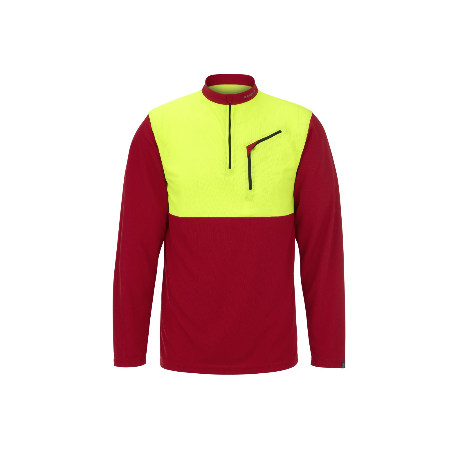 PFANNER Funktionsshirt Zipp Neck Langarm Rot/Neongelb - bei KOX online bestellen | XX77200