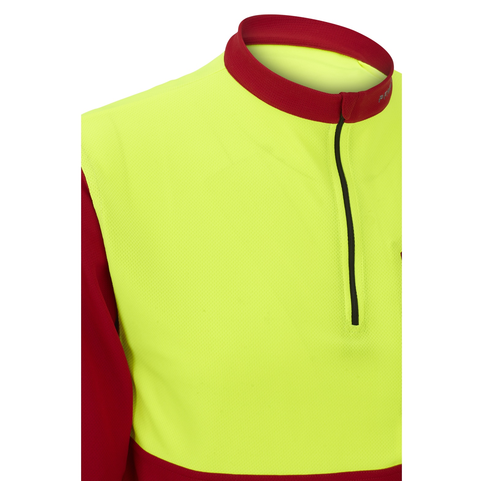 PFANNER Funktionsshirt Zipp Neck Langarm Rot/Neongelb - bei KOX online bestellen | XX77200