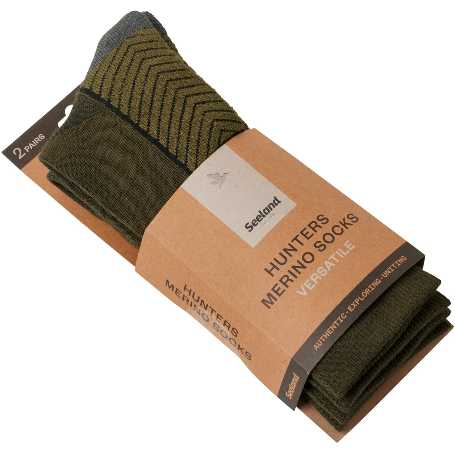Seeland Jagdsocken Field Merino 2er-Pack Pine Green/Military Olive - bei KOX online bestellen | XXSL4331040-43