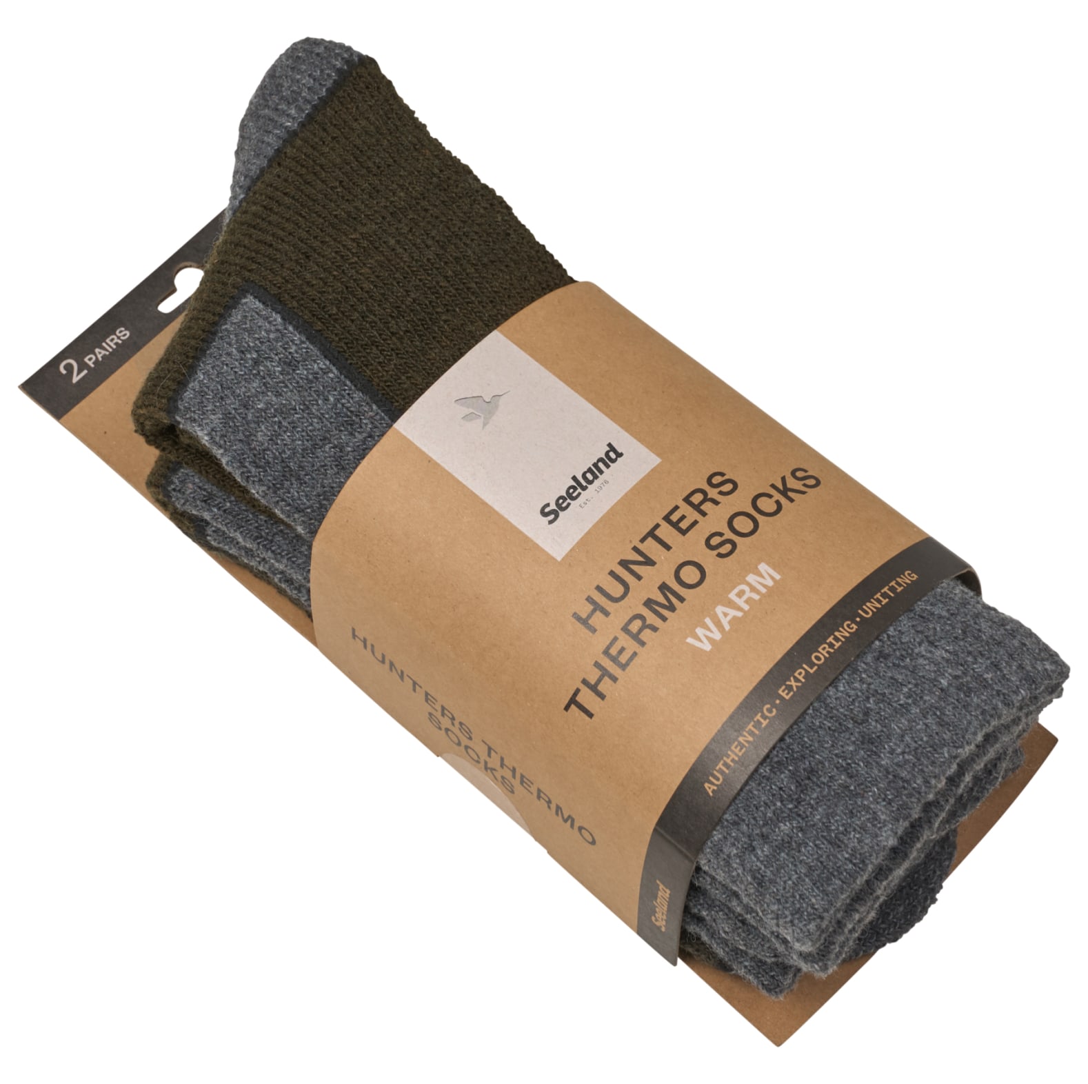 Seeland Jagdsocken Field Thermo 2er-Pack Pine Green Melange/Grey Melange - bei KOX online bestellen | XXSL5580179-43