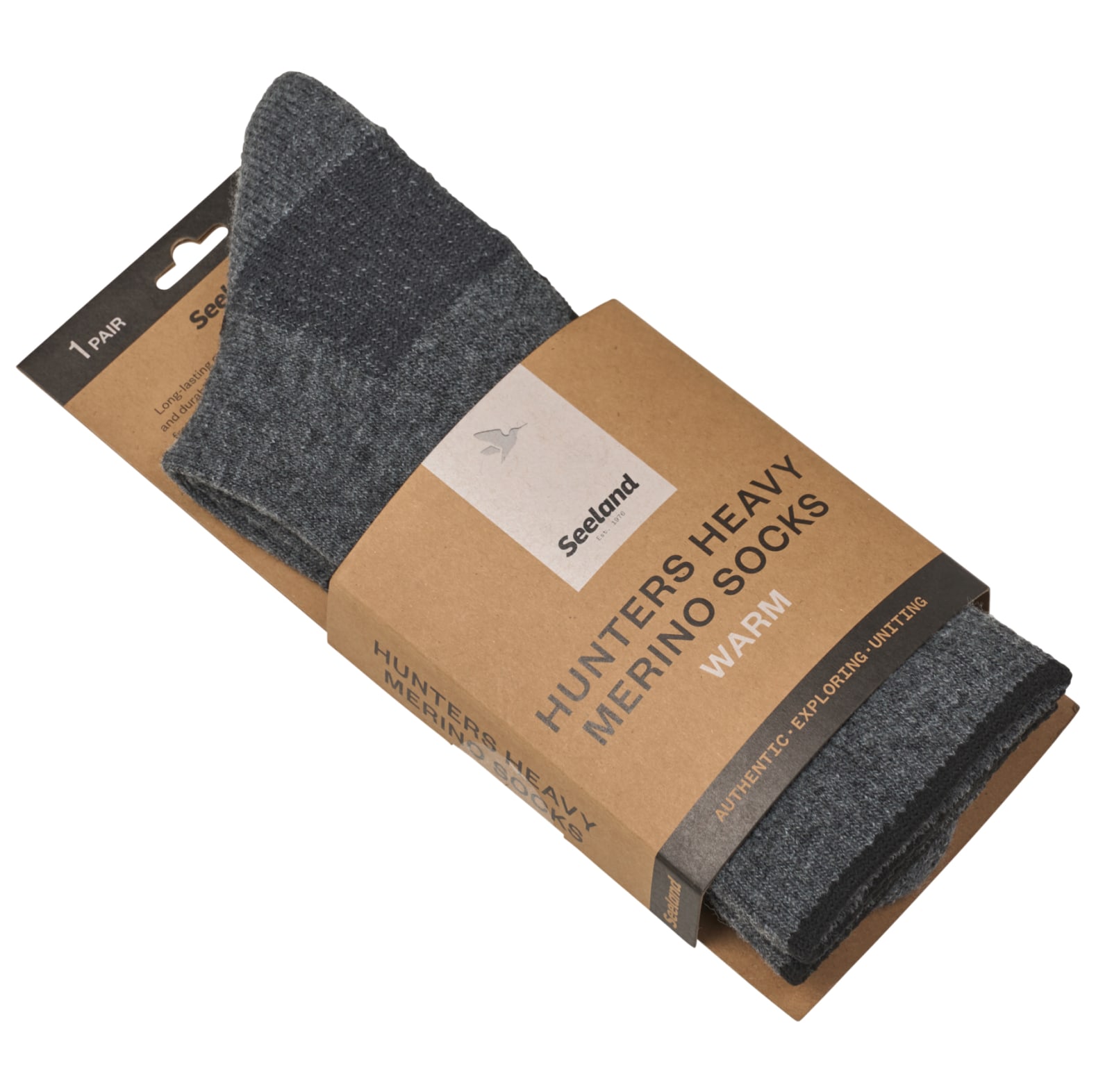 Seeland Jagdsocken Heavy Field Merino Grey Melange/Black - bei KOX online bestellen | XXSL5592035-43