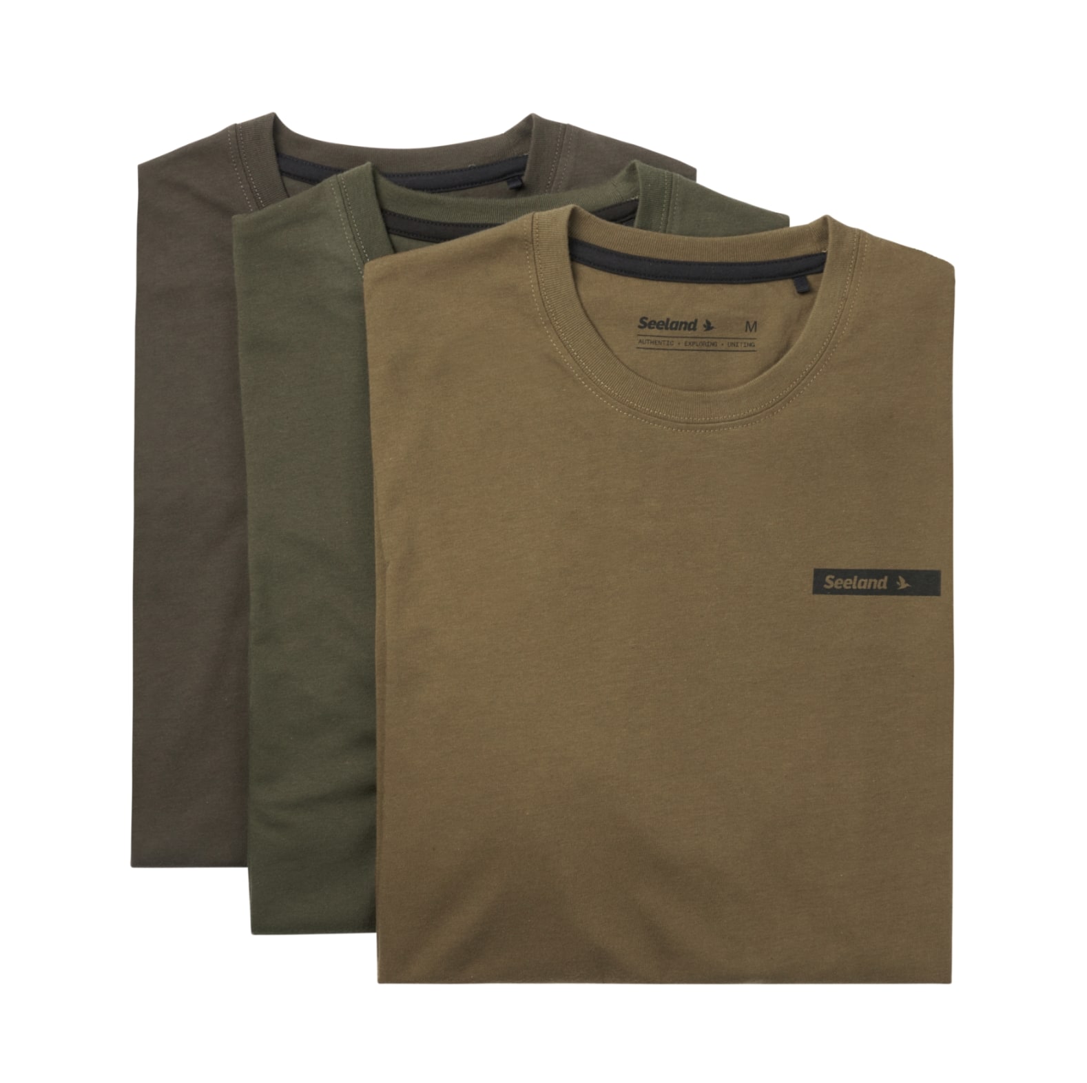 Seeland T-shirt 3-pack Pine Green/Military Olive/Grape Leaf - bij KOX online bestellen | XXSL6300246