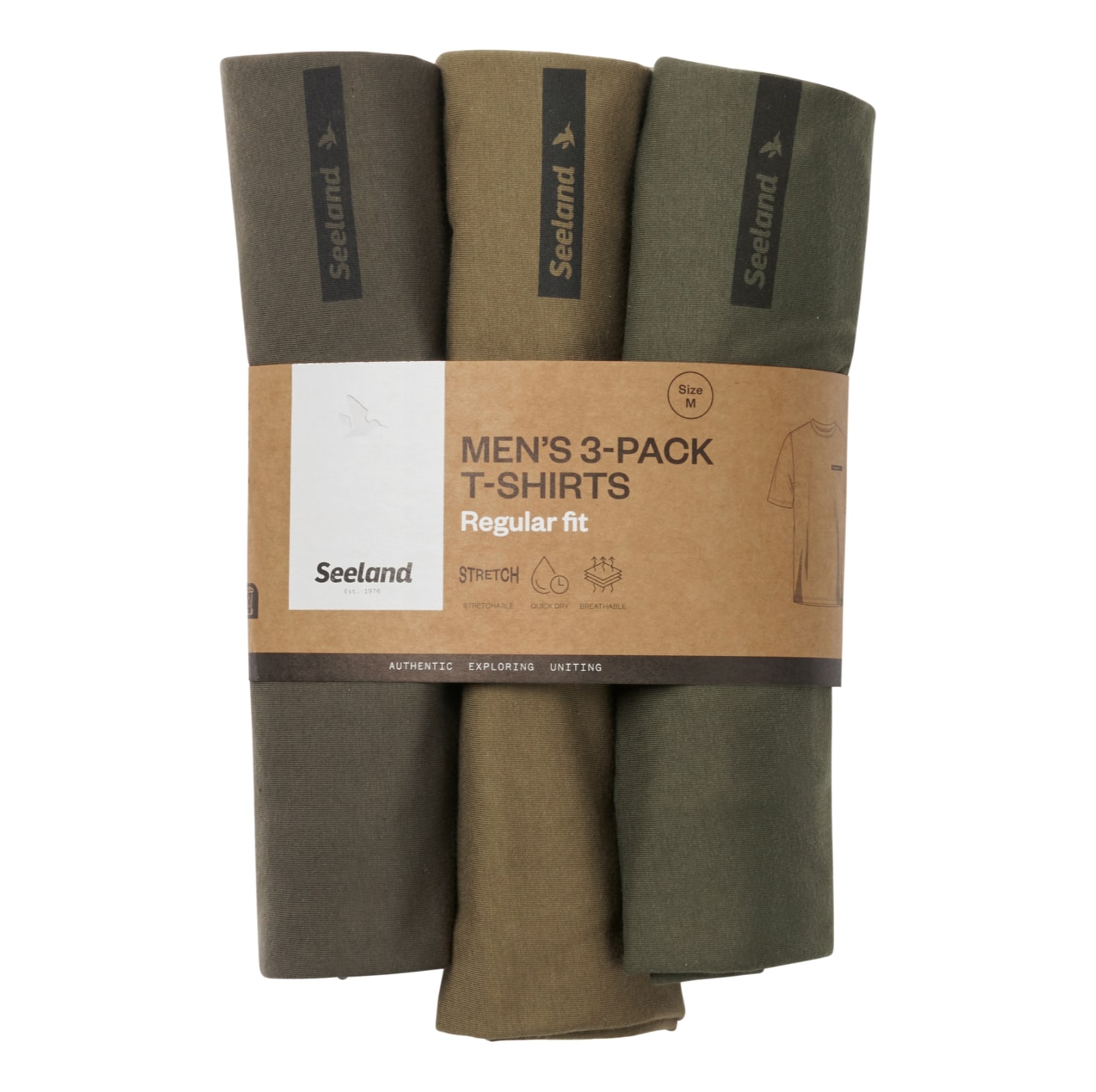 Seeland T-shirt 3-pack Pine Green/Military Olive/Grape Leaf - bij KOX online bestellen | XXSL6300246