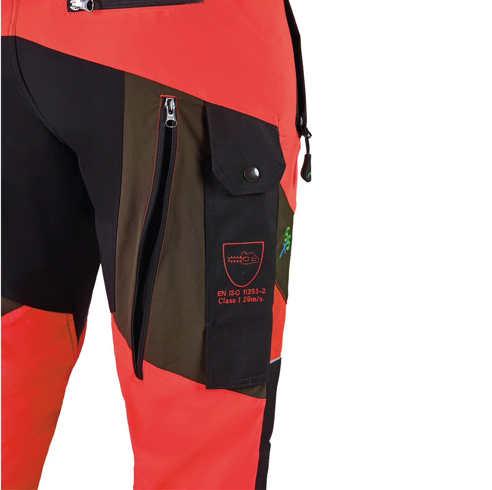 PSS Schnittschutzhose X-treme Breeze Neonrot/Grn Gre 102 schlank und gro - bei KOX online bestellen | XX71230-102