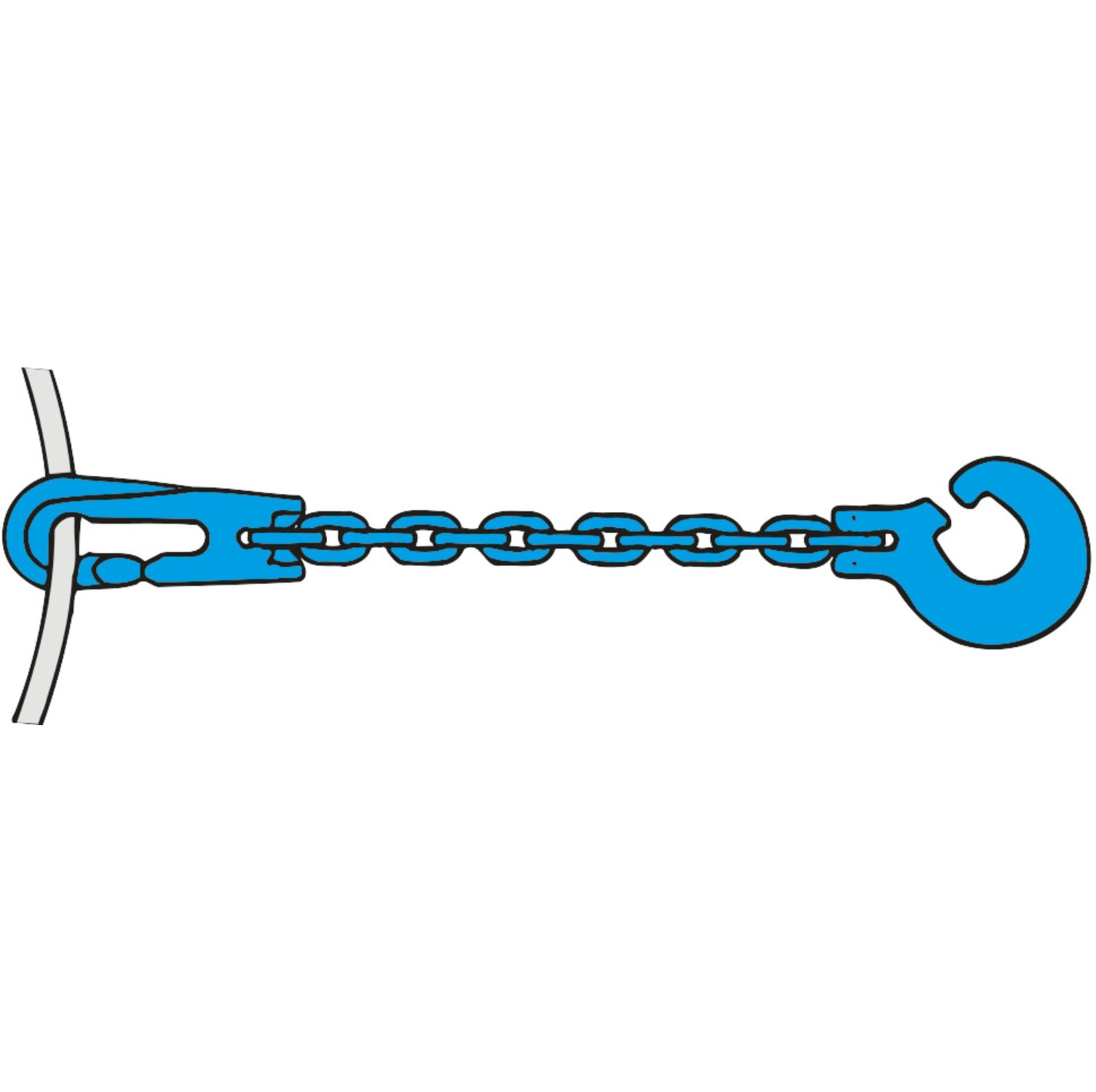  Vierkante ketting met tiljukhaak en chokerhaak kwaliteit 10 toelaatbare trekkracht LC 5000 daN, lengte 1, 8 m, ketting  tot 8 mm - bij KOX online bestellen | XXGLKSC-08-18-10 