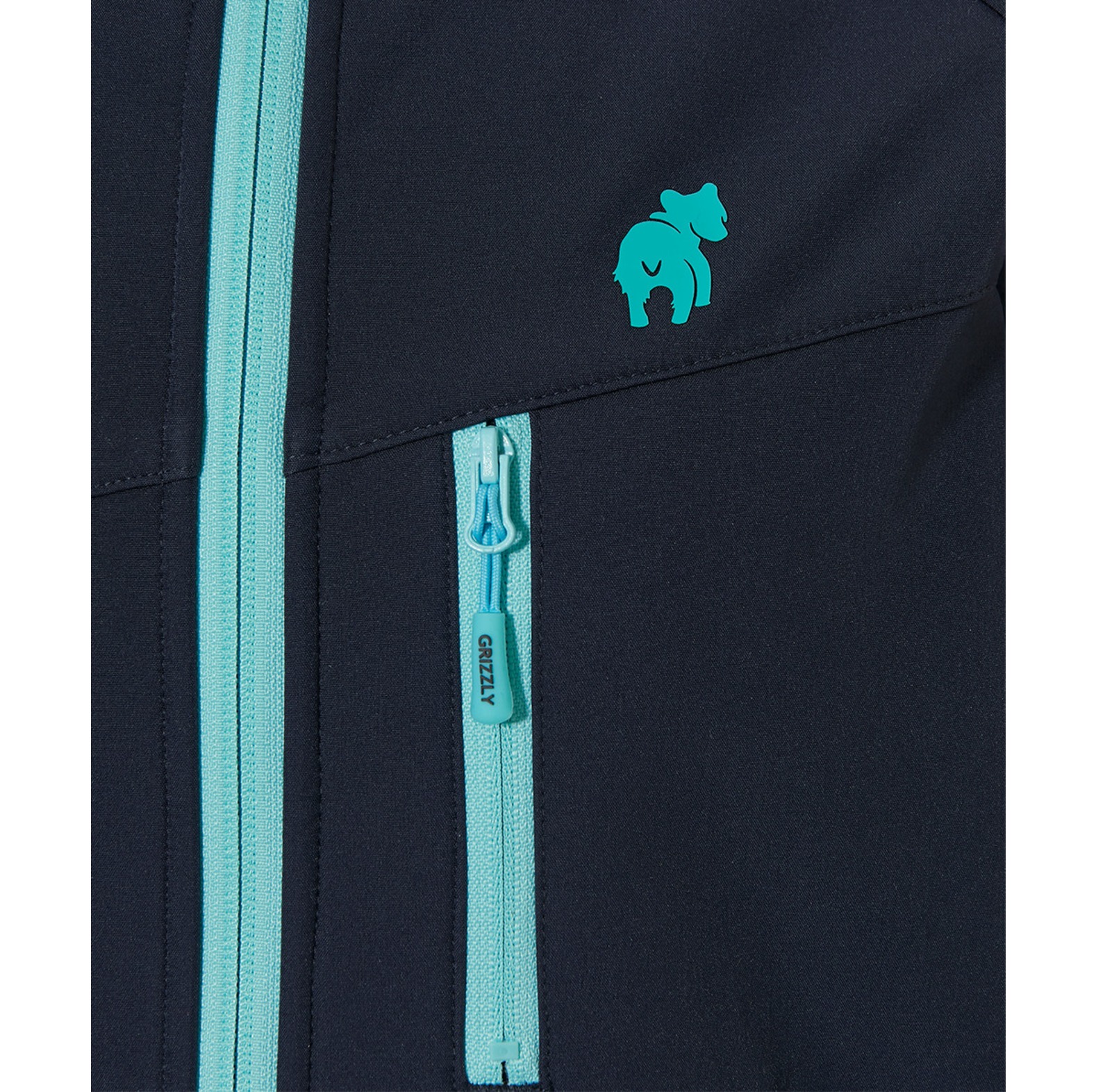 Grizzly Enfants Veste Softshell anti-tiques Montreal bleu marine/turquoise - commander en ligne chez KOX | XX76137