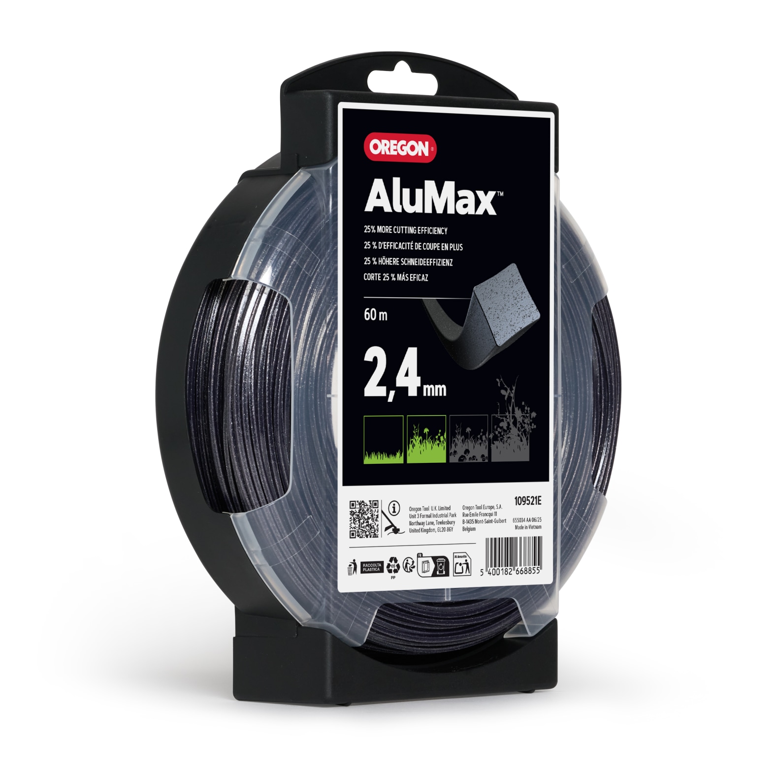  Oregon maaidraad AluMax vierkant, diameter 2, 4 mm, lengte 60 m - bij KOX online bestellen | 109521E 