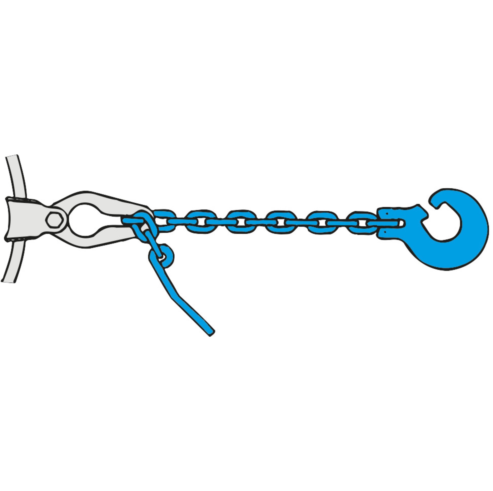  Chane  maillons carrs avec crochet  boucle et aiguille  percer, qualit 10, force de traction admissible LC 6000 daN, longueur 2, 5 m, chane  8 mm - commander en ligne chez KOX | XXGLKSN-08-25-10 