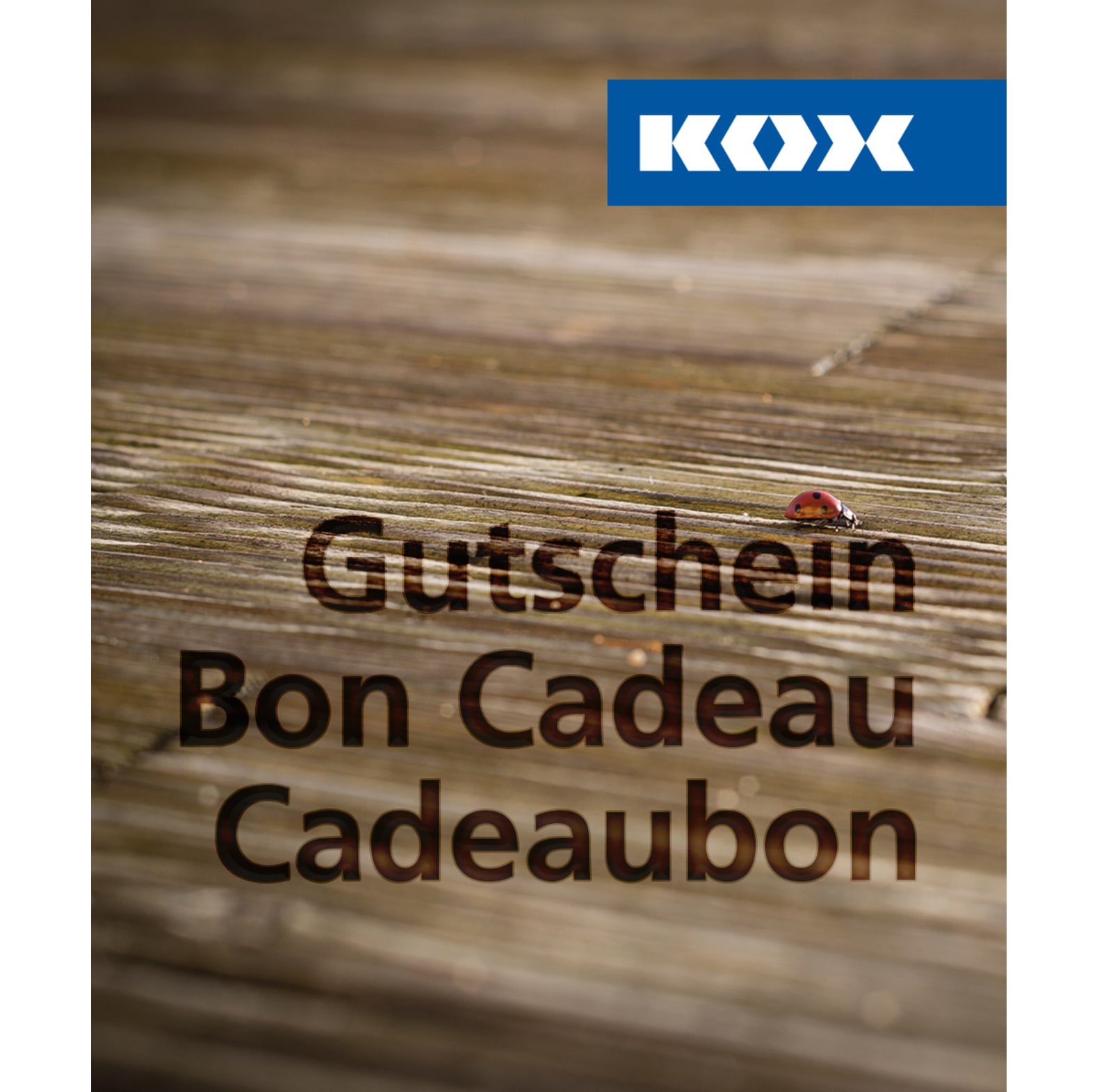  KOX Geschenk-Gutschein - Neutral in einer Holzoptik - bei KOX online bestellen | XXDEGV-3 