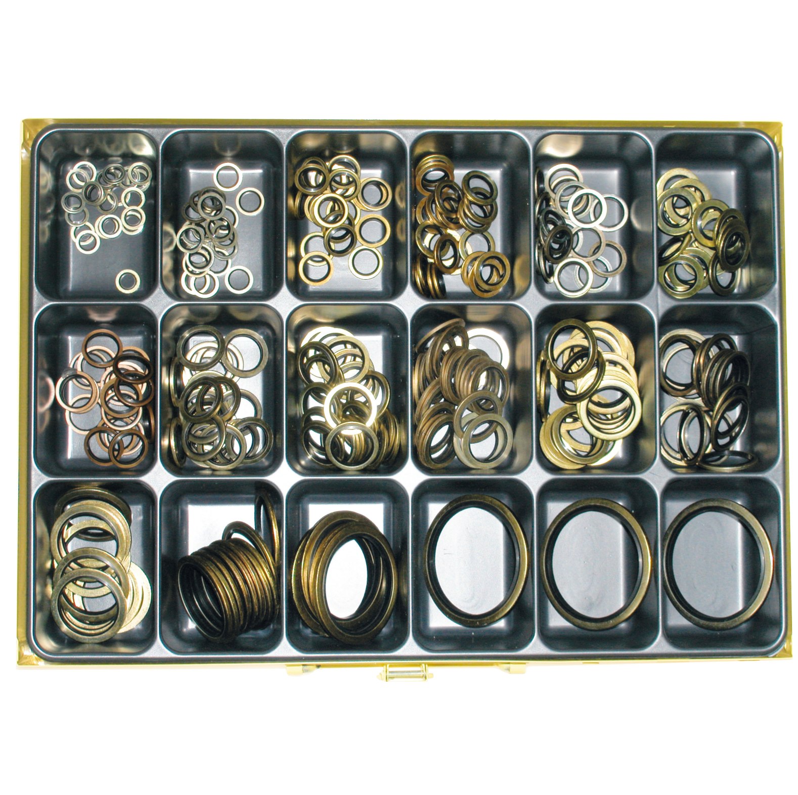 Sortimentskasten Gummi/Stahl Dichtringe / USIT Ringe fr BSP Gewinde - bei KOX online bestellen | XXSK18