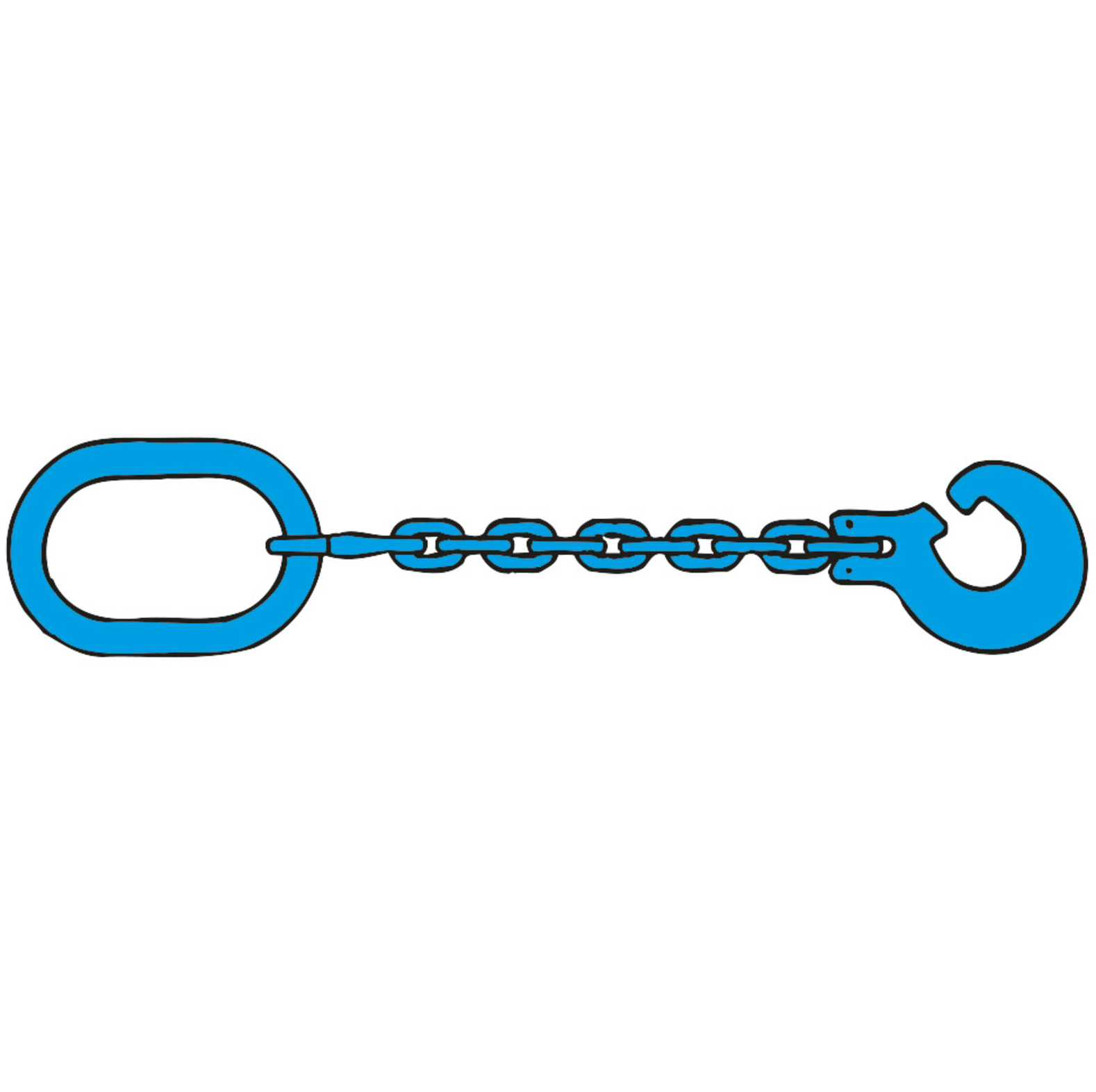  Chane carre avec crochet  boucles et maillon de suspension, qualit 10, force de traction admissible LC 6000 daN, longueur 2, 5 m, chane  8 mm - commander en ligne chez KOX | XXGLKRS-08-25-10 