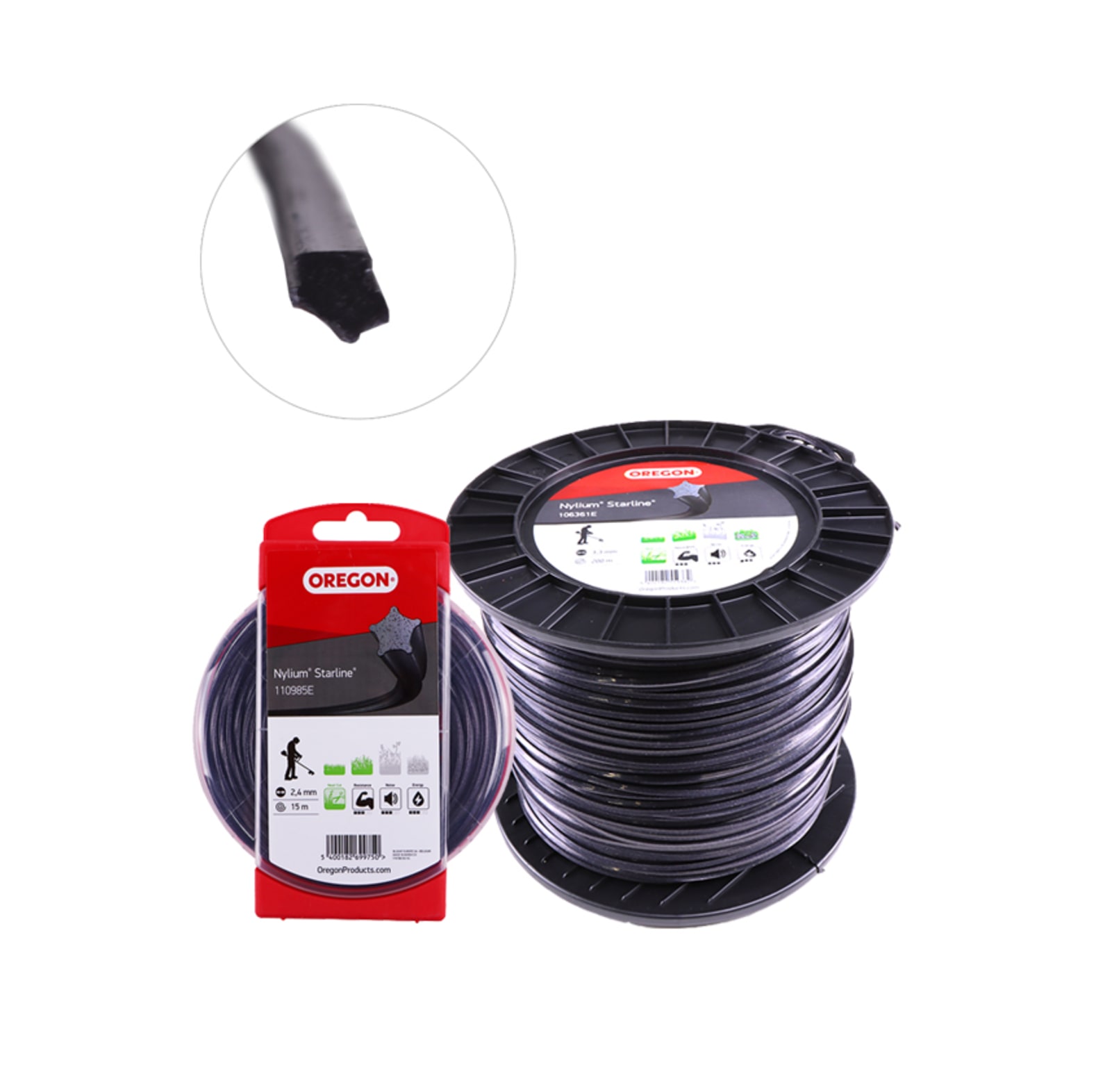 Oregon Nylium Starline maaidraad Diameter 2, 4 mm, Lengte 360 m - bij KOX online bestellen | 110985