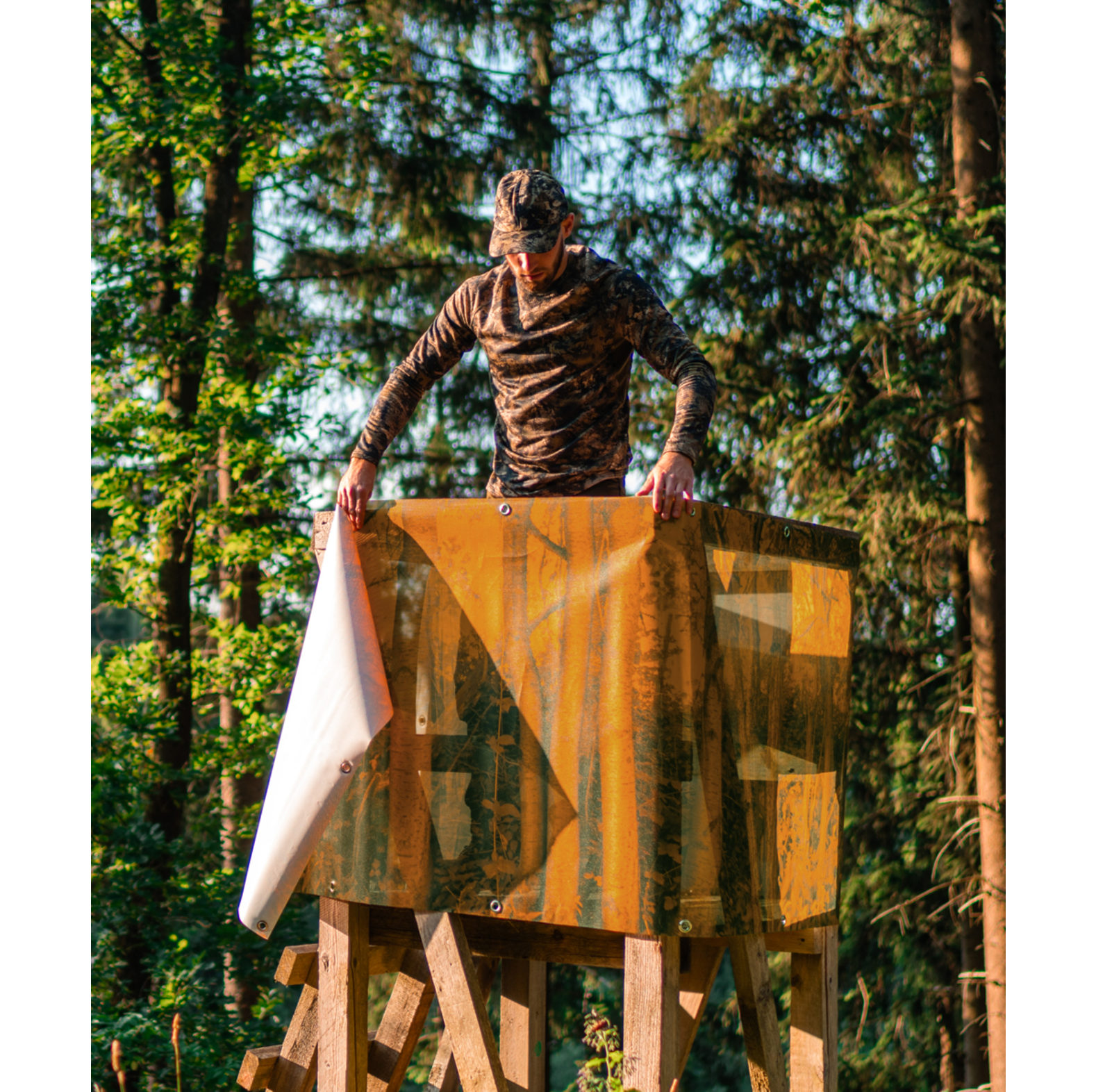 KOX waarschuwings-/camouflagenet bos 4 x 1 m met edelstalen oogjes - bij KOX online bestellen | XX9756