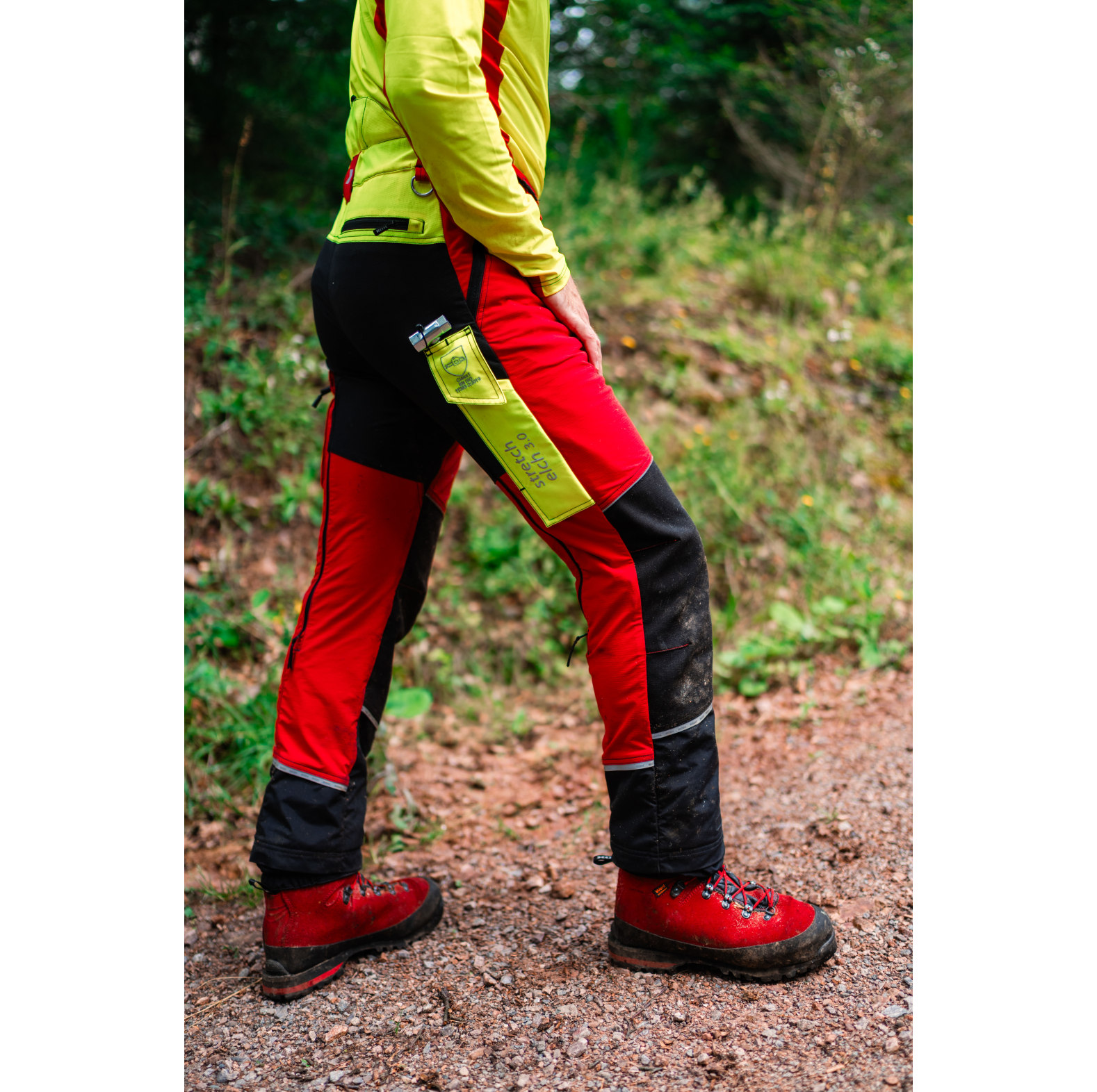 KOX-snijbeschermingsbroek stretch Elch 3.0 rood/geel - bij KOX online bestellen | XX71236