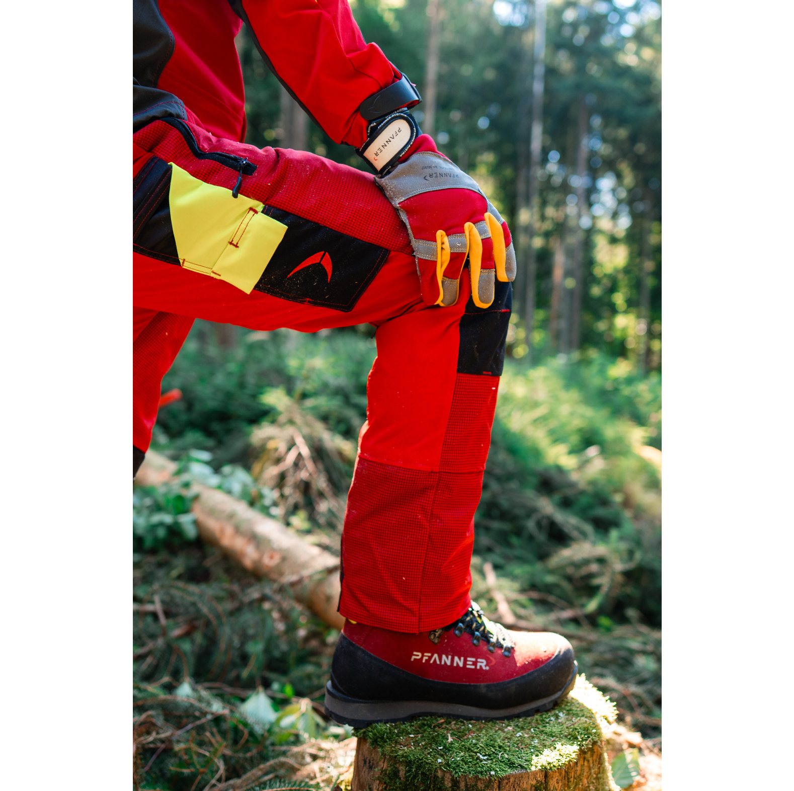 PFANNER Schnittschutzstiefel Nanoshield Silvretta Schwarz/Rot - bei KOX online bestellen | XX73144