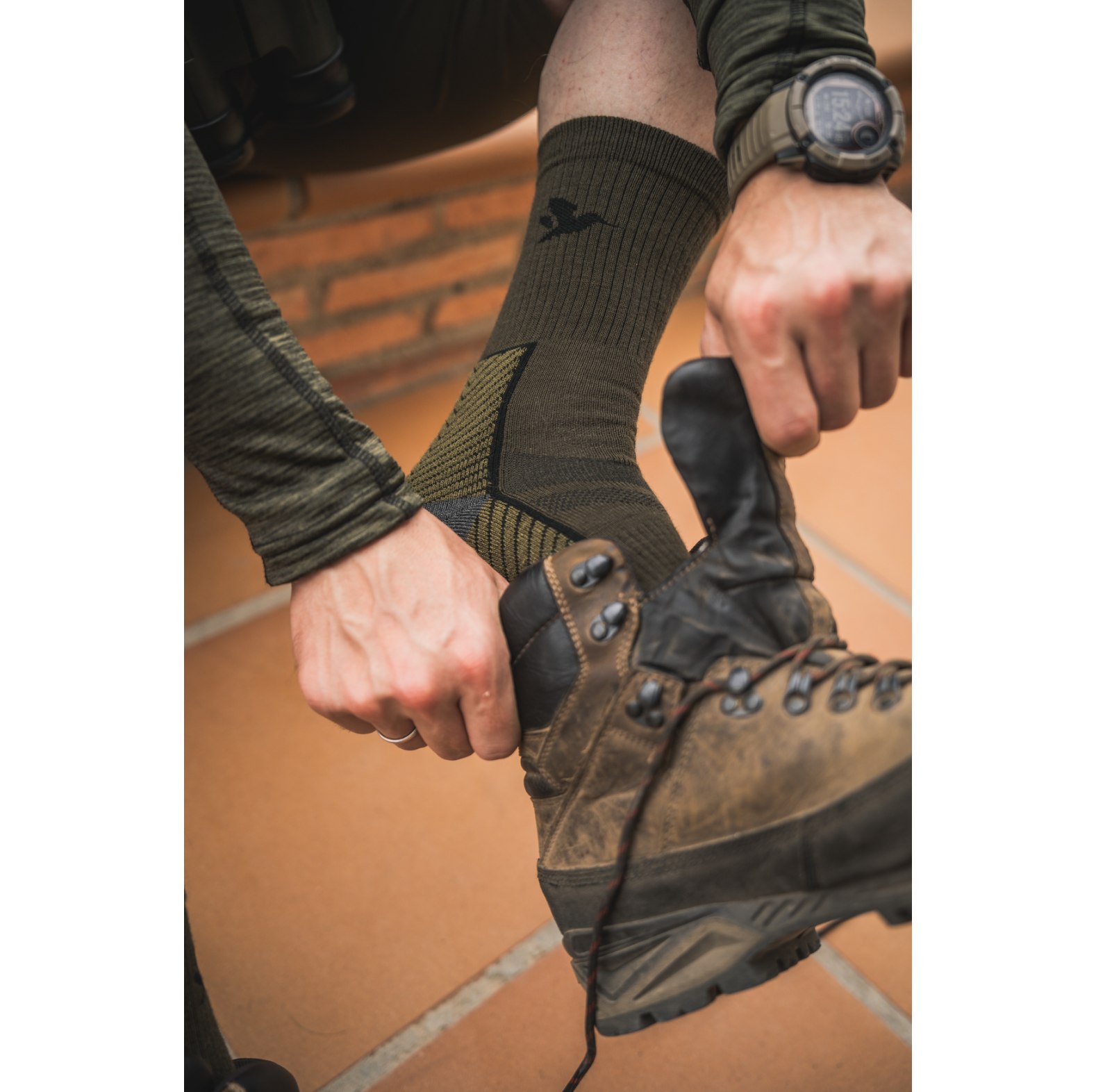 Seeland Jagdsocken Field Merino 2er-Pack Pine Green/Military Olive - bei KOX online bestellen | XXSL4331040-43