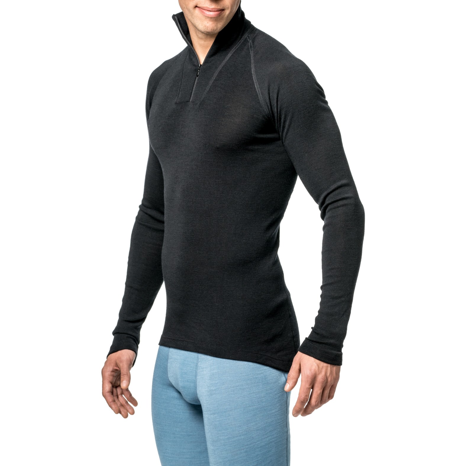 Woolpower Zip Turtleneck Lite Rollkragenhemd /Merino Shirt Langarm black - bei KOX online bestellen | XXWP7221S