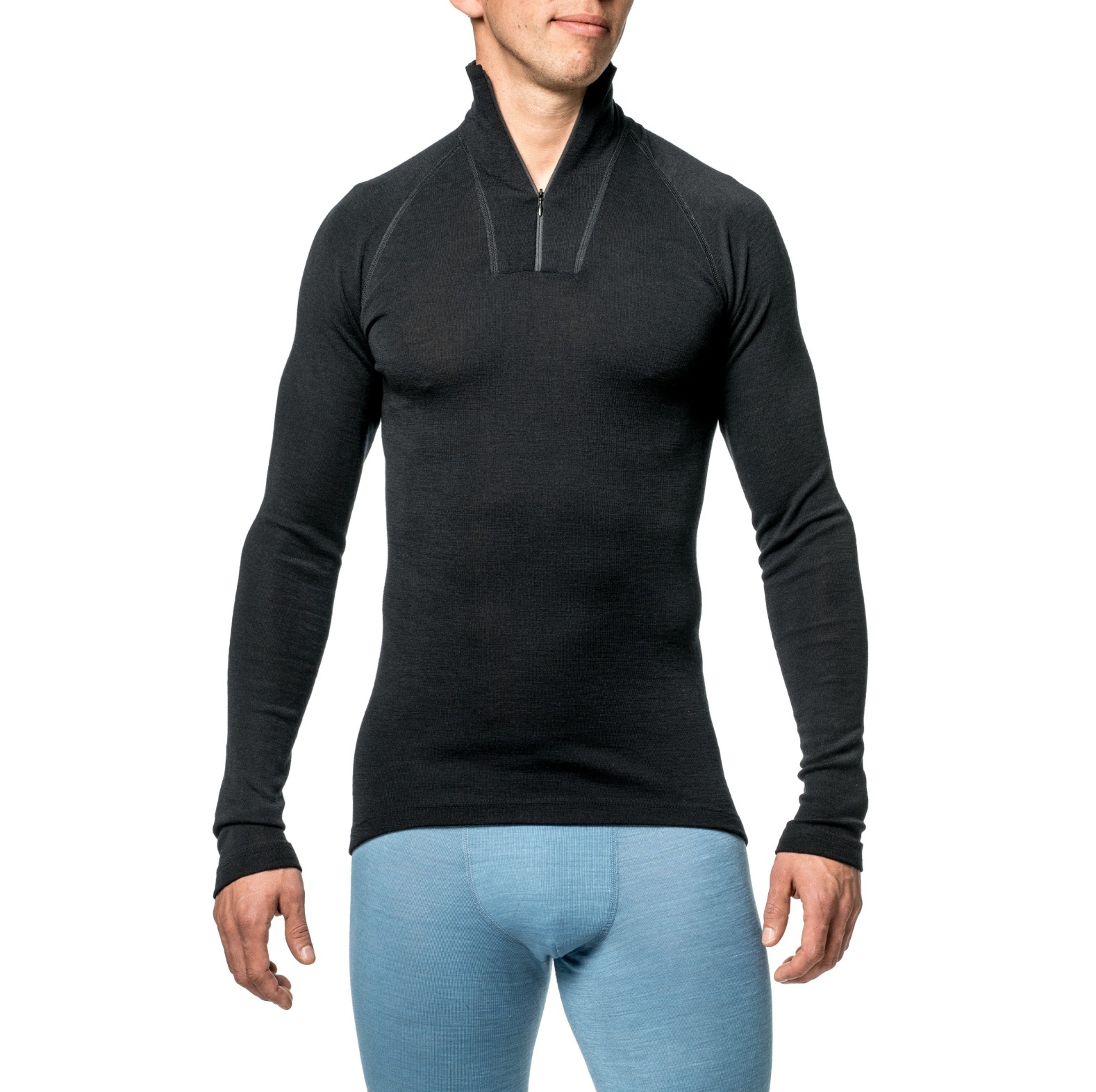 Woolpower Zip Turtleneck Lite Rollkragenhemd /Merino Shirt Langarm black - bei KOX online bestellen | XXWP7221S