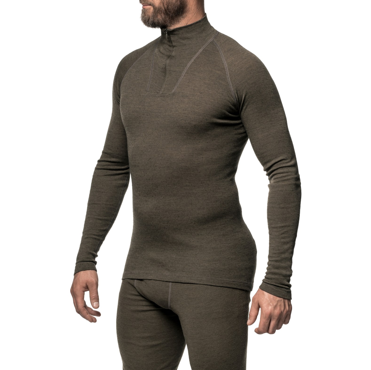 Woolpower Zip Turtleneck Lite Rollkragenhemd /Merino Shirt Langarm pine green - bei KOX online bestellen | XXWP7221GR