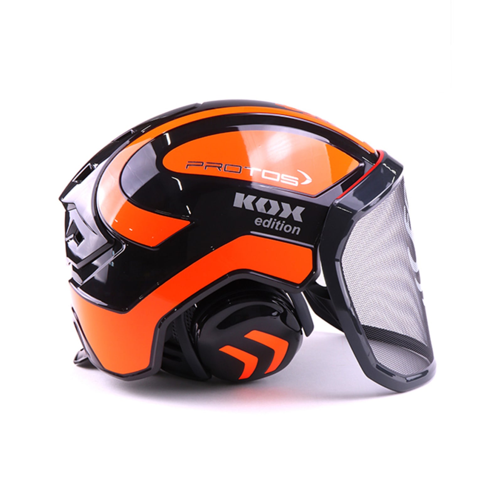 PROTOS Forsthelm / Schutzhelm KOX Edition mit Gehrschutz und Visier Integral Forest Schwarz/NeonOrange OneSize - bei KOX online bestellen | XX74114