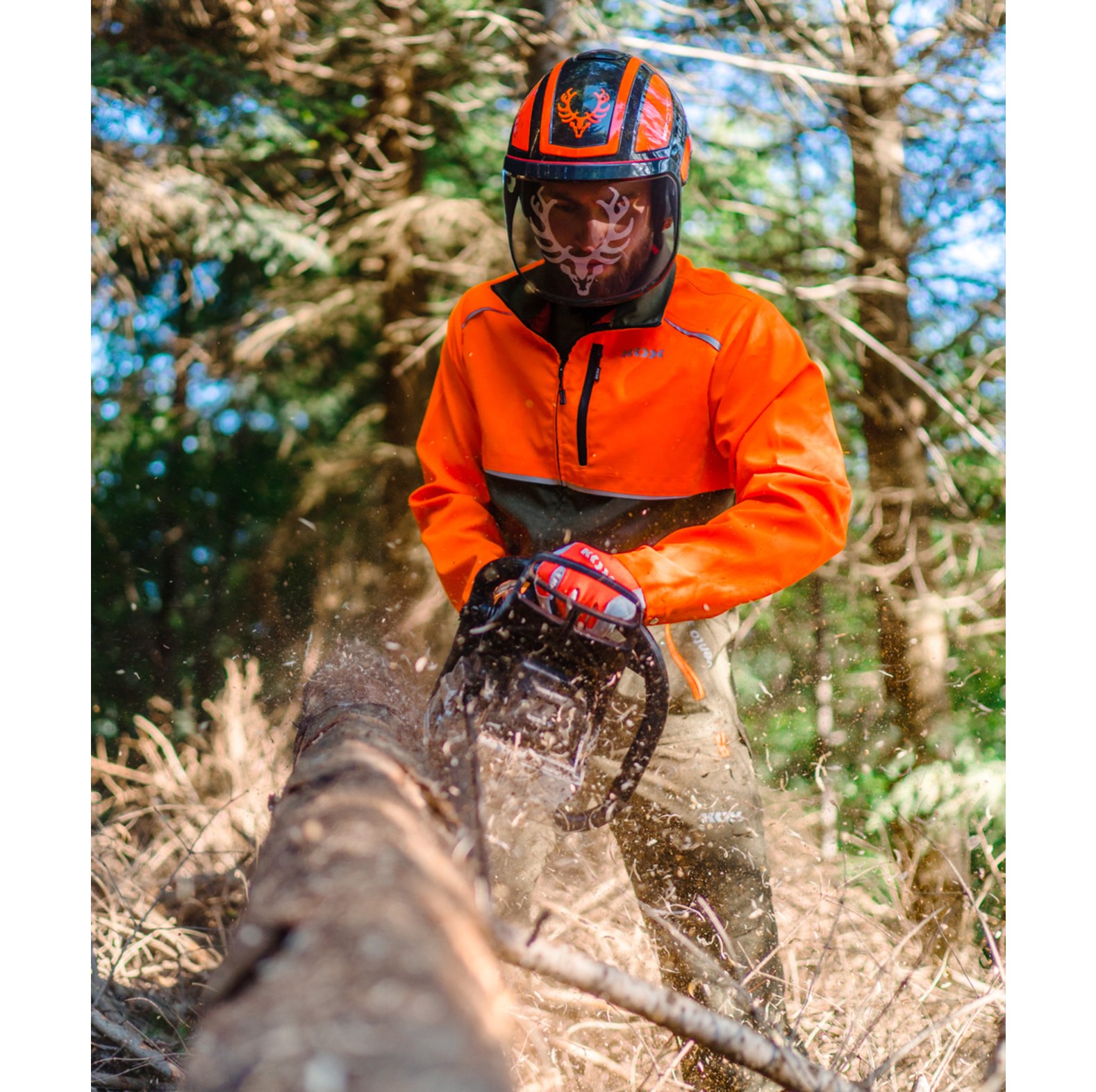Veste forestire Vento 3.0 KOX vert/orange - commander en ligne chez KOX | XX71426