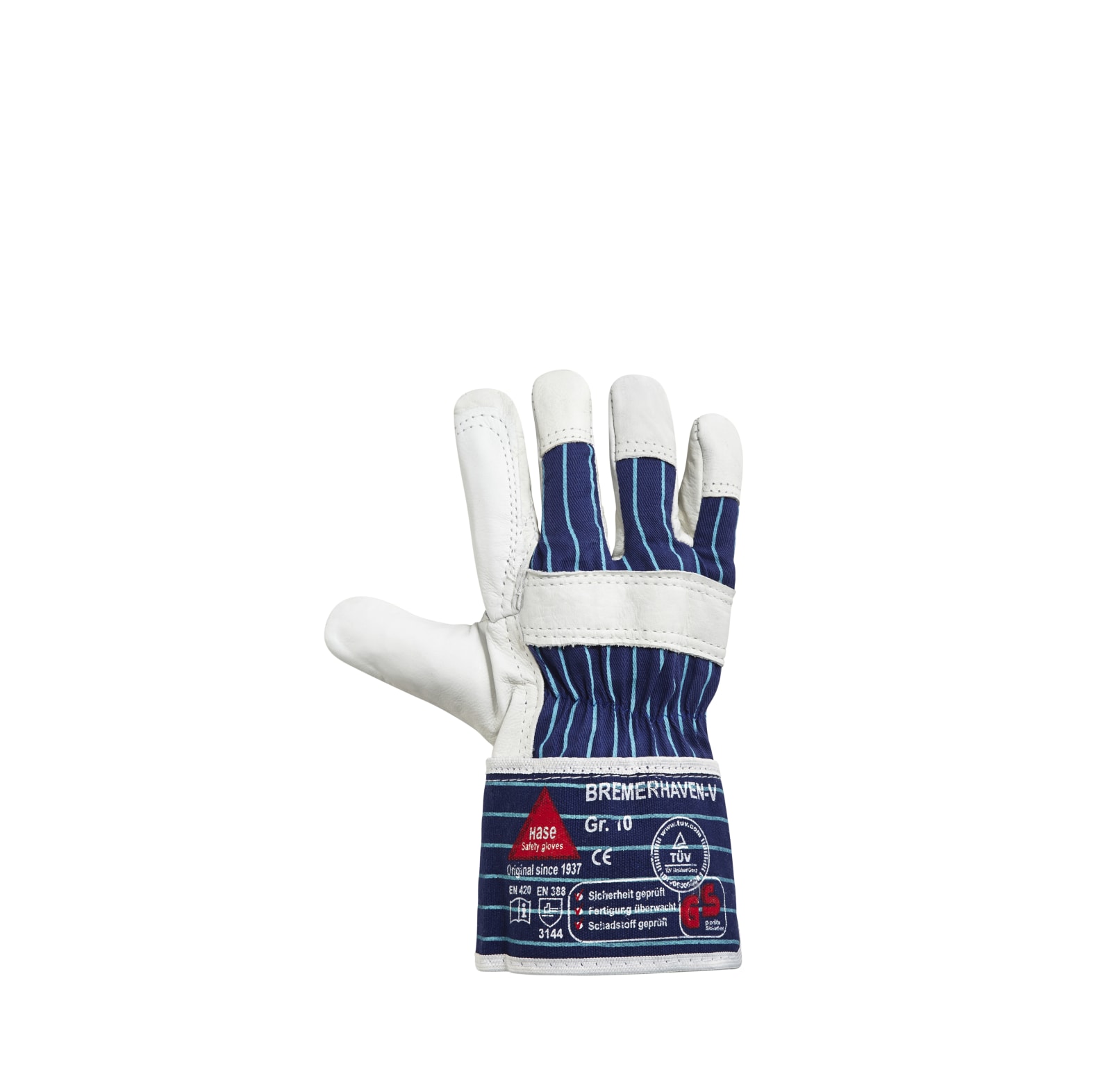  Hase Arbeitshandschuhe Bremerhaven-V Wei/Blau - bei KOX online bestellen | XX75310 