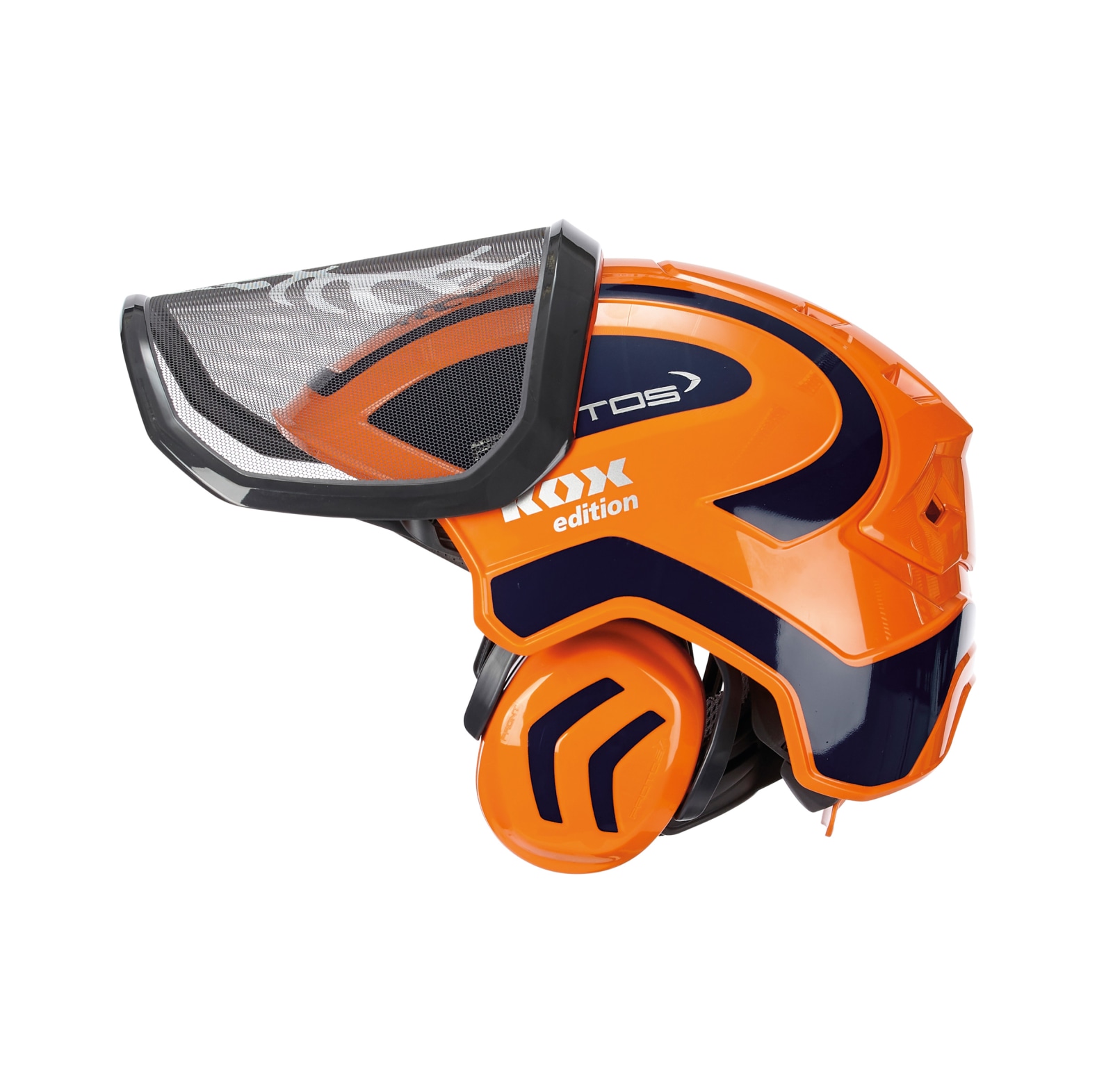 PROTOS Casque forestier/casque de protection KOX Edition avec protection auditive et visire Integral Forest Orange/Bleu OneSize - commander en ligne chez KOX | XX74115