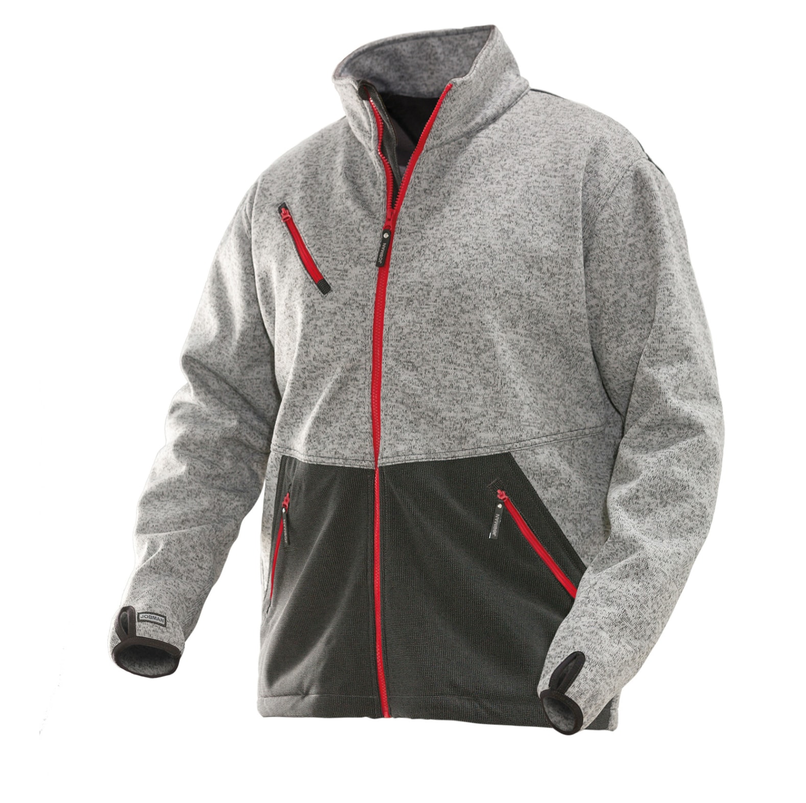  Jobman Softshelljacke 1247 Grau/Rot - bei KOX online bestellen | XXJB1247GR 