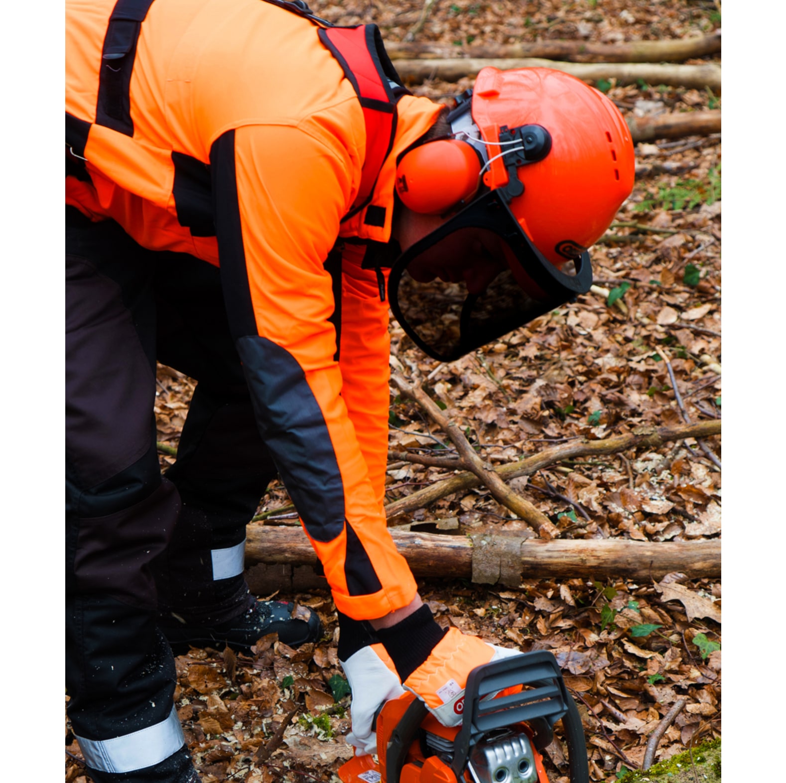 Casque forestier Oregon / casque de protection avec visire et protection auditive Yukon Orange - commander en ligne chez KOX | 562412