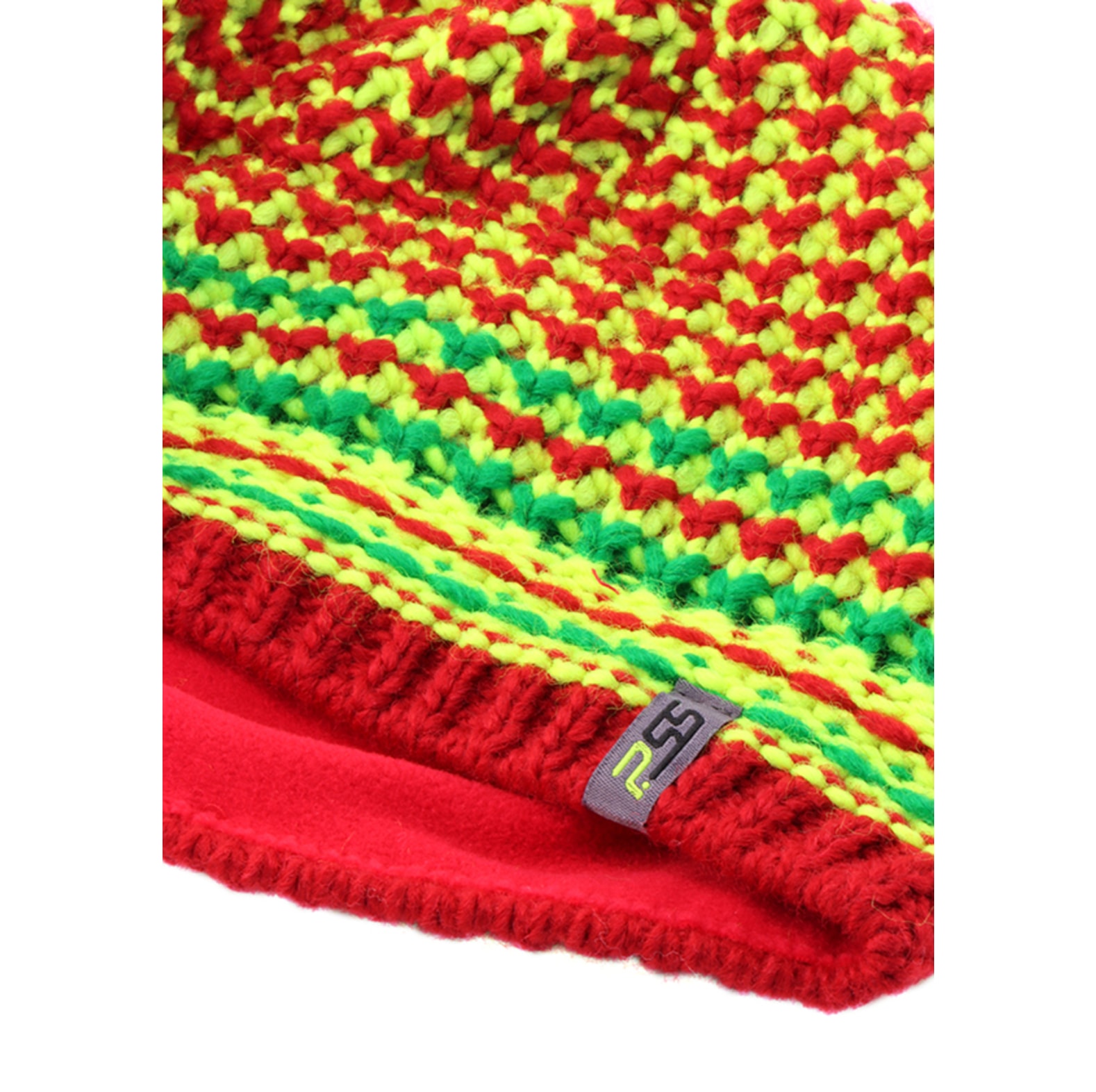 Bonnet en tricot PSS avec bord intrieur en polaire Jaune/Rouge Taille OneSize - commander en ligne chez KOX | XX72520-01