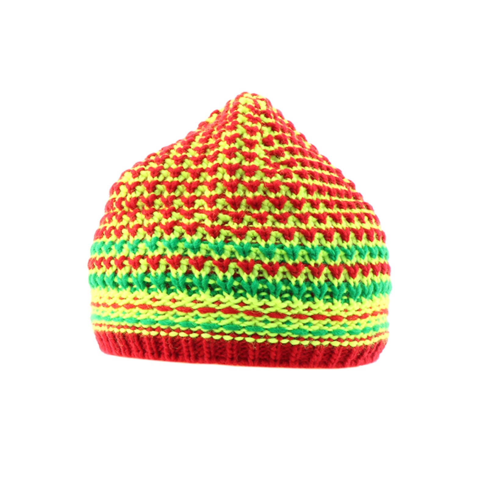 Bonnet en tricot PSS avec bord intrieur en polaire Jaune/Rouge Taille OneSize - commander en ligne chez KOX | XX72520-01