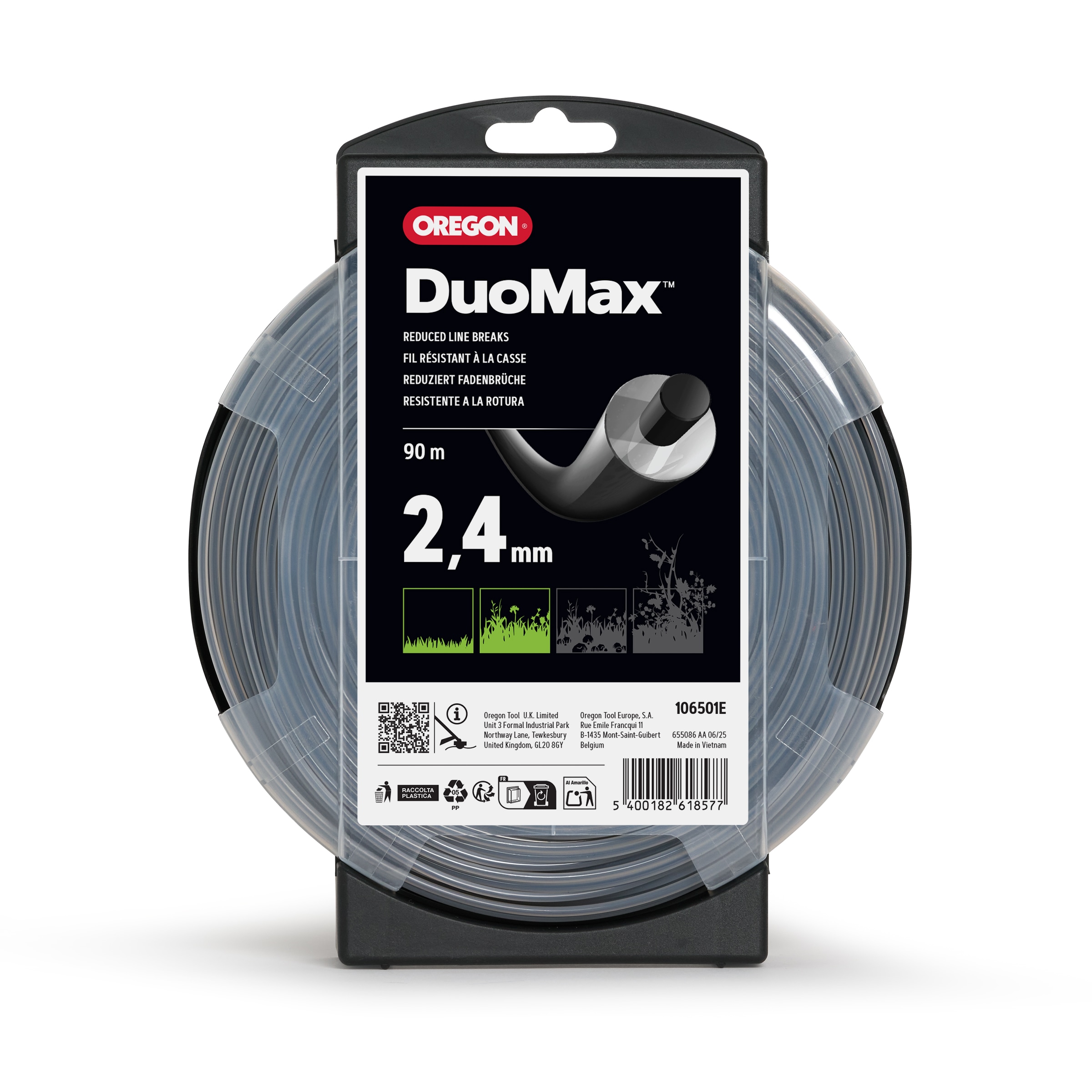 Oregon DuoMax maaidraad 2, 4 mm diameter, 90 m lengte - bij KOX online bestellen | 106501E
