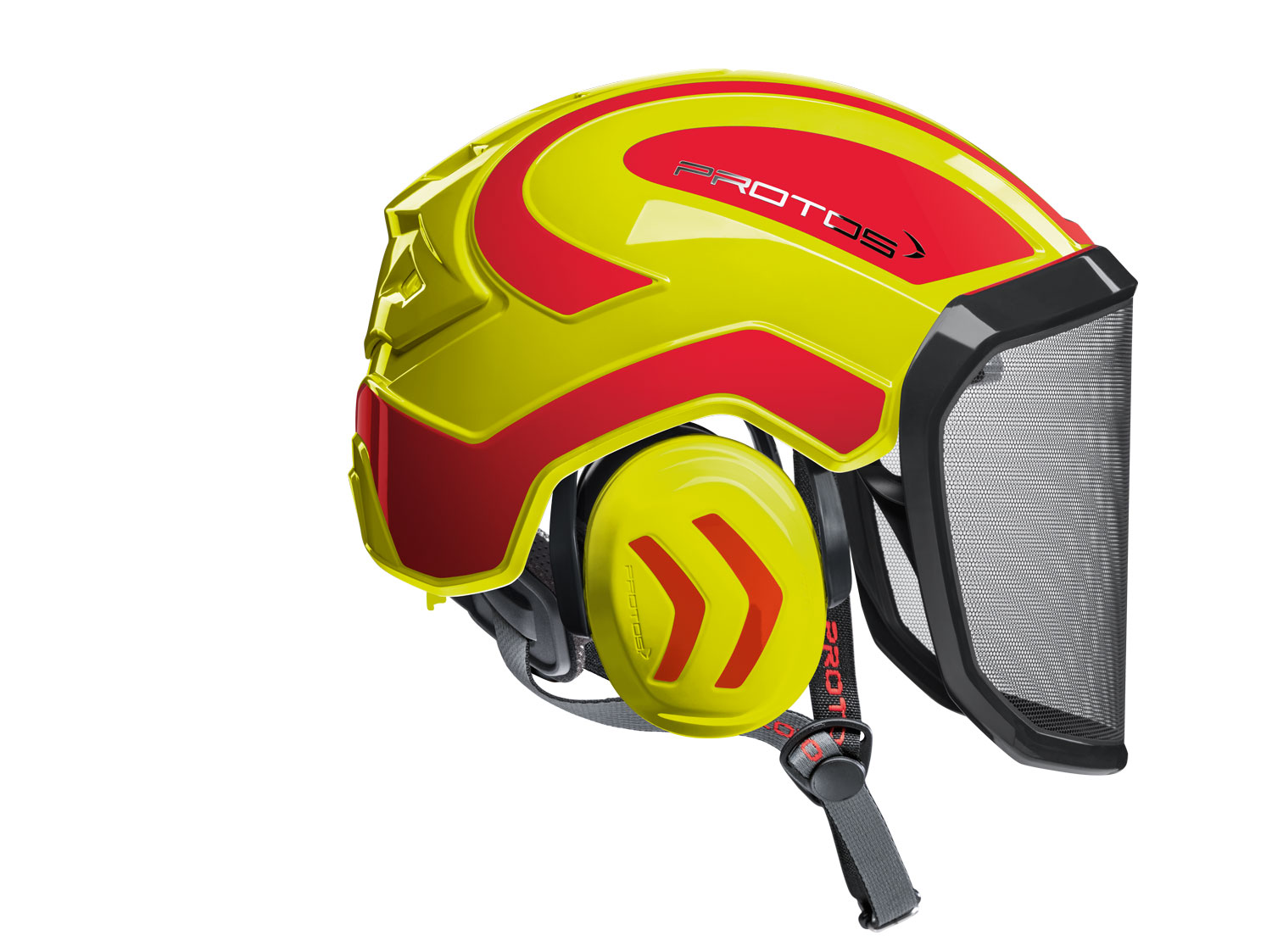 PROTOS Casque forestier / casque de protection KOX Integral Arborist F39 jaune fluo/rouge - commander en ligne chez KOX | XX74133