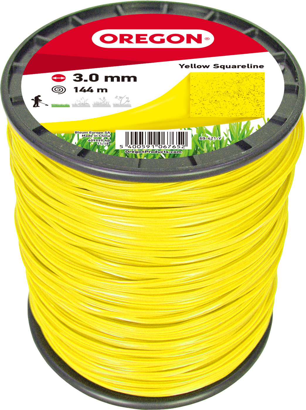 Fil de d�broussailleuse Oregon Yellow Squareline, section carr�e, diam�tre 3, 0 mm, longueur 14 m - commander en ligne chez KOX | 69-421-Y