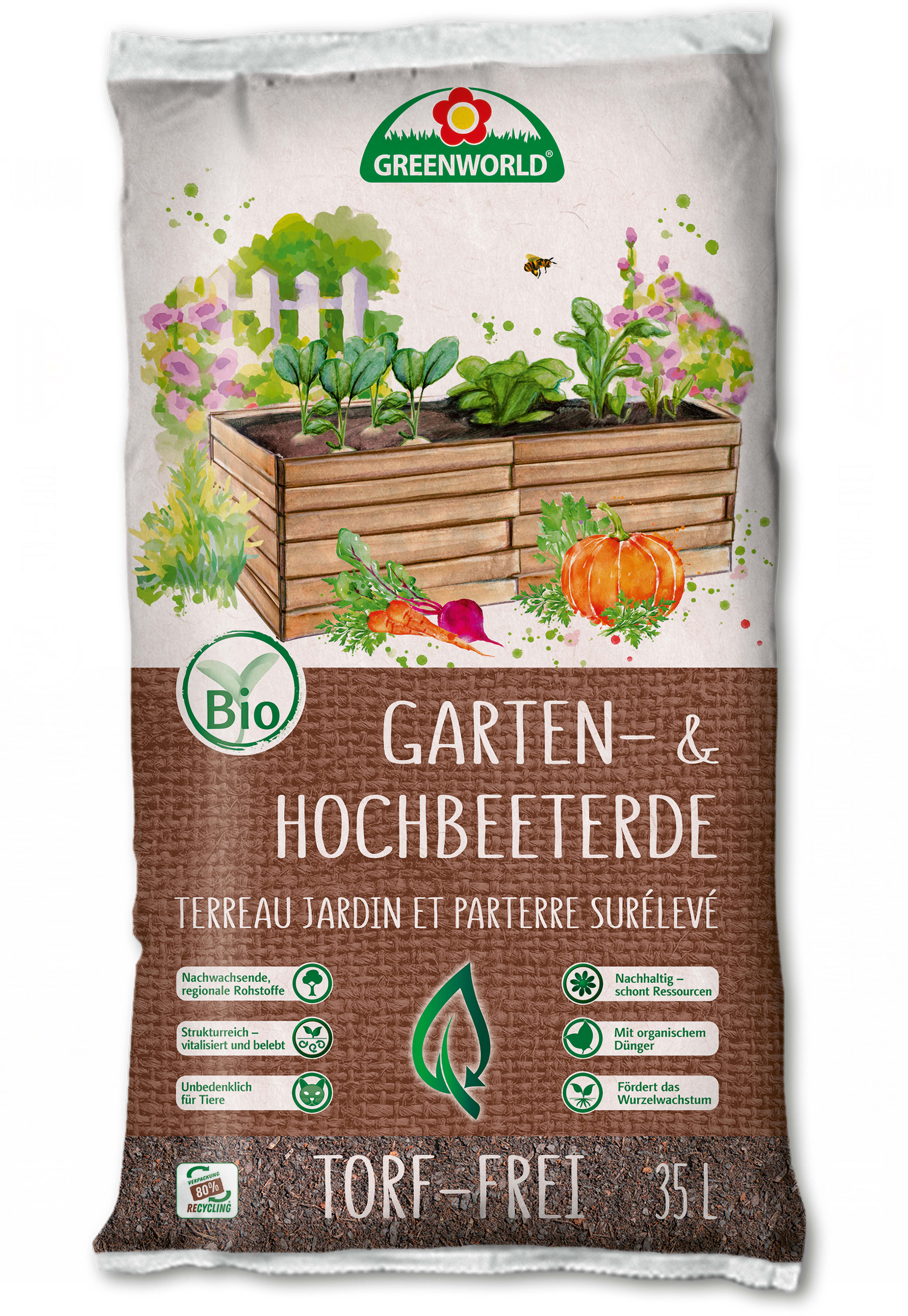 Greenworld Bio Garten- & Hochbeeterde 48 x 35 L - bei KOX online bestellen | XX91344