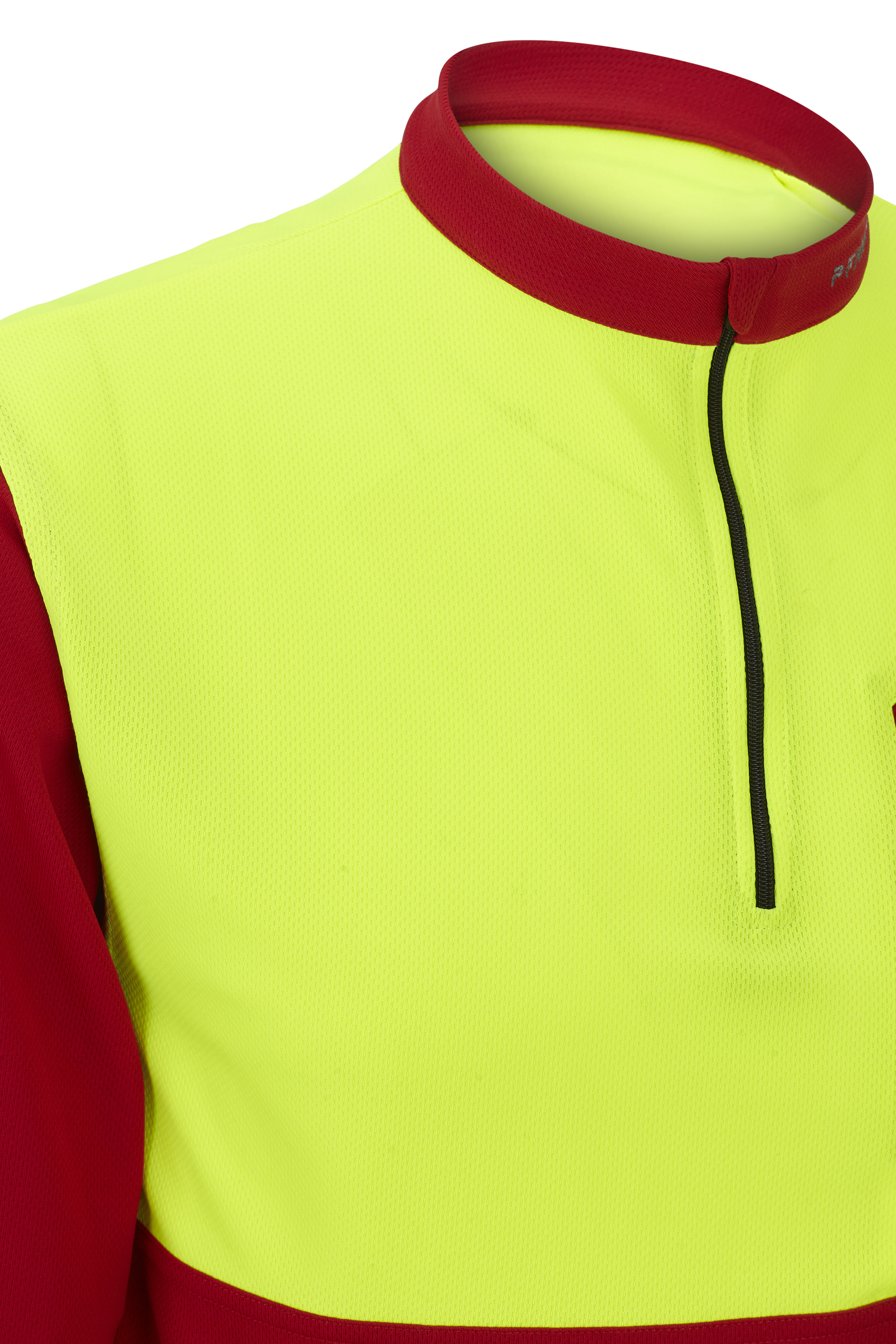 PFANNER Funktionsshirt Zipp Neck Langarm Rot/Neongelb - bei KOX online bestellen | XX77200