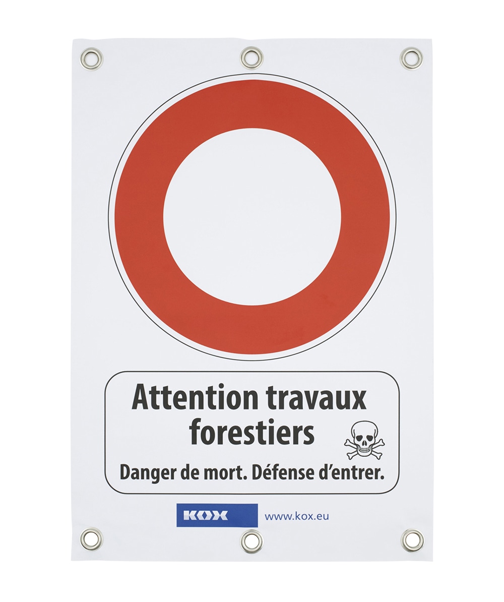 KOX Bannire d’information  pour le bcheronnage et la chasse - commander en ligne chez KOX | XX9732-FR