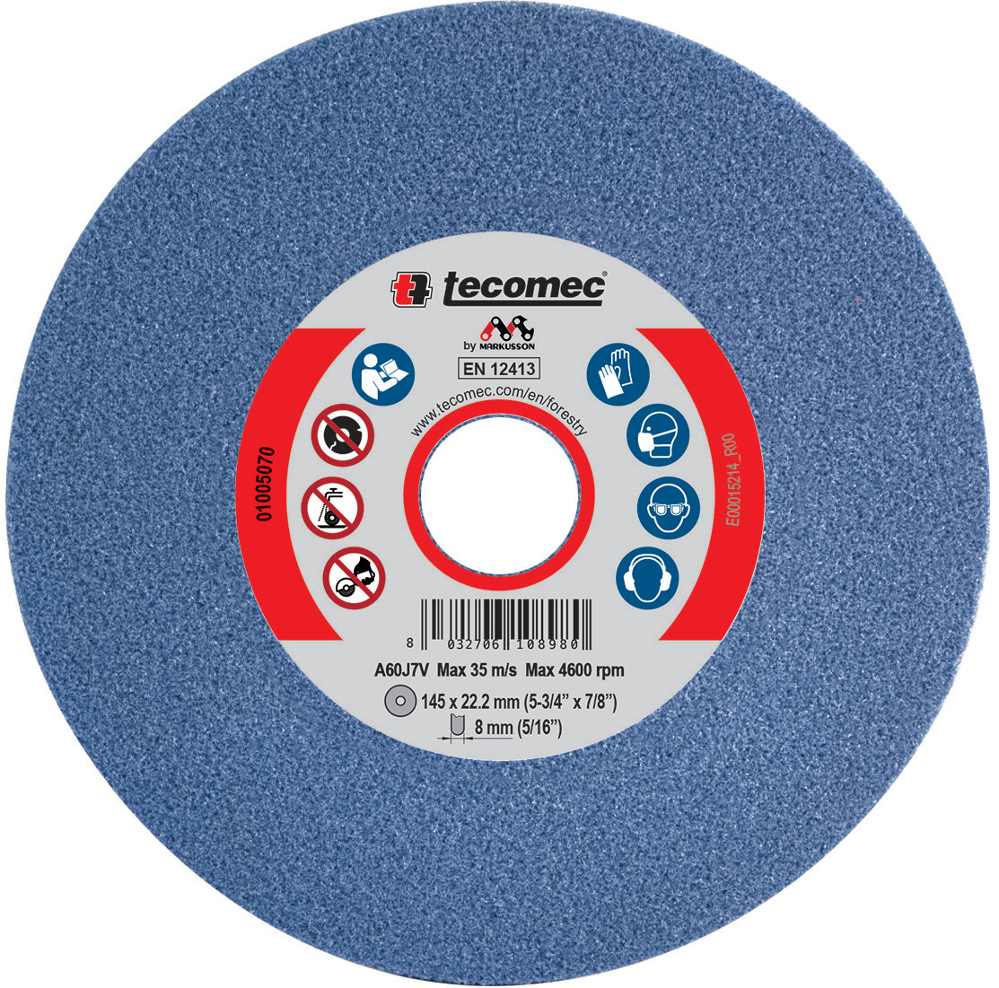 Tecomec Schleifscheibe 8, 0mm f�r Asts�ge-Ketten 1/4