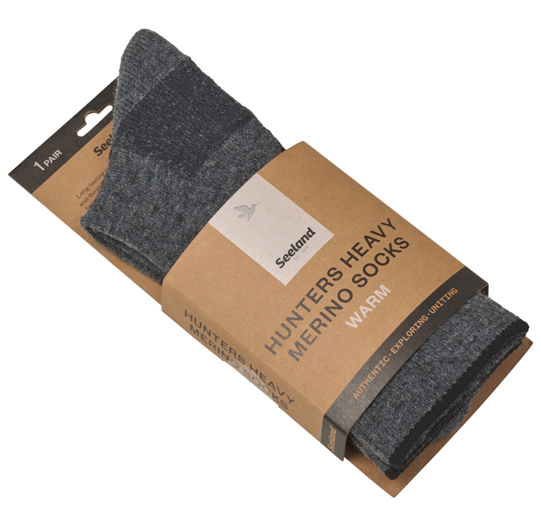 Seeland Jagdsocken Heavy Field Merino Grey Melange/Black - bei KOX online bestellen | XXSL5592035-43