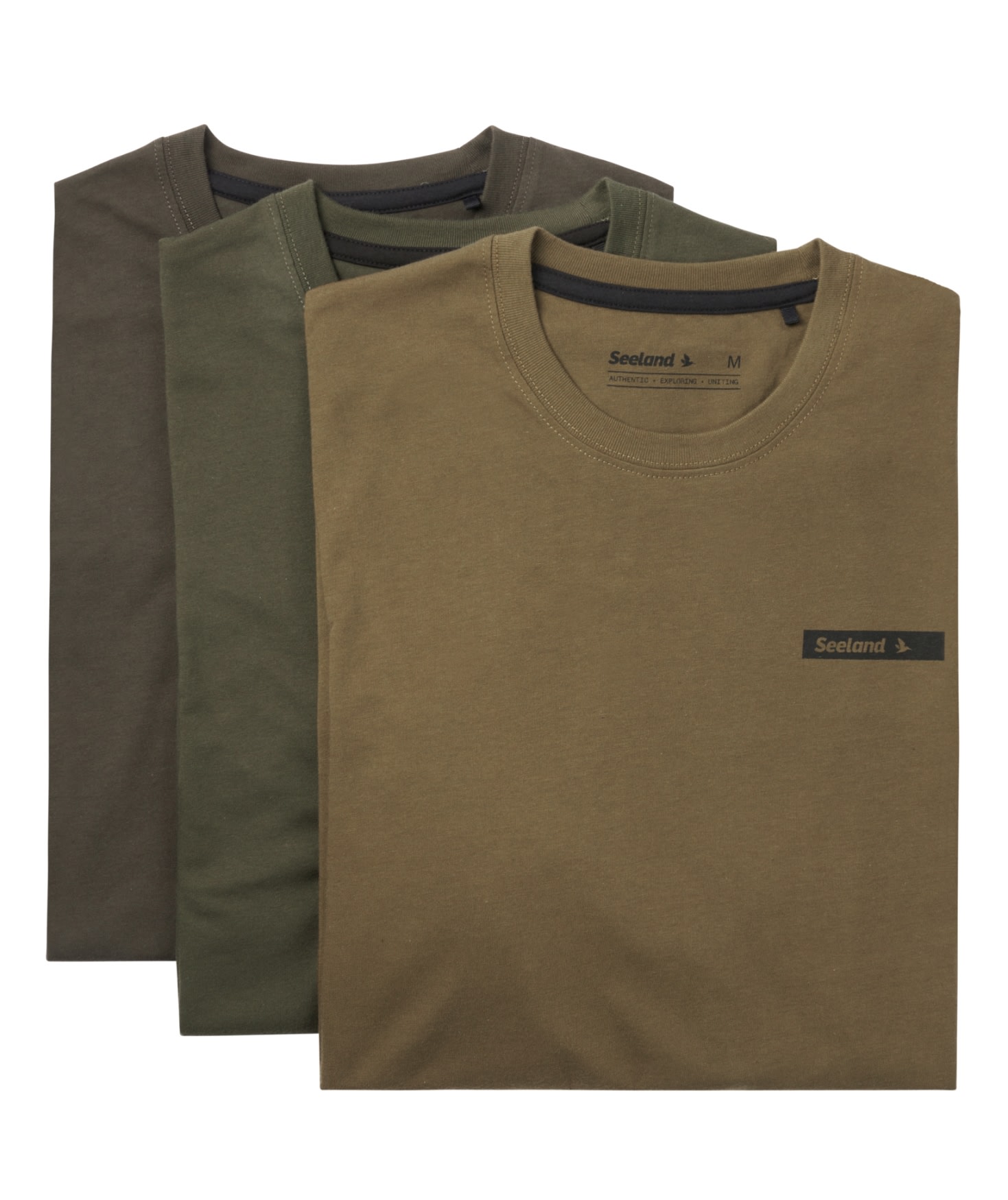 Seeland T-shirt 3-pack Pine Green/Military Olive/Grape Leaf - bij KOX online bestellen | XXSL6300246