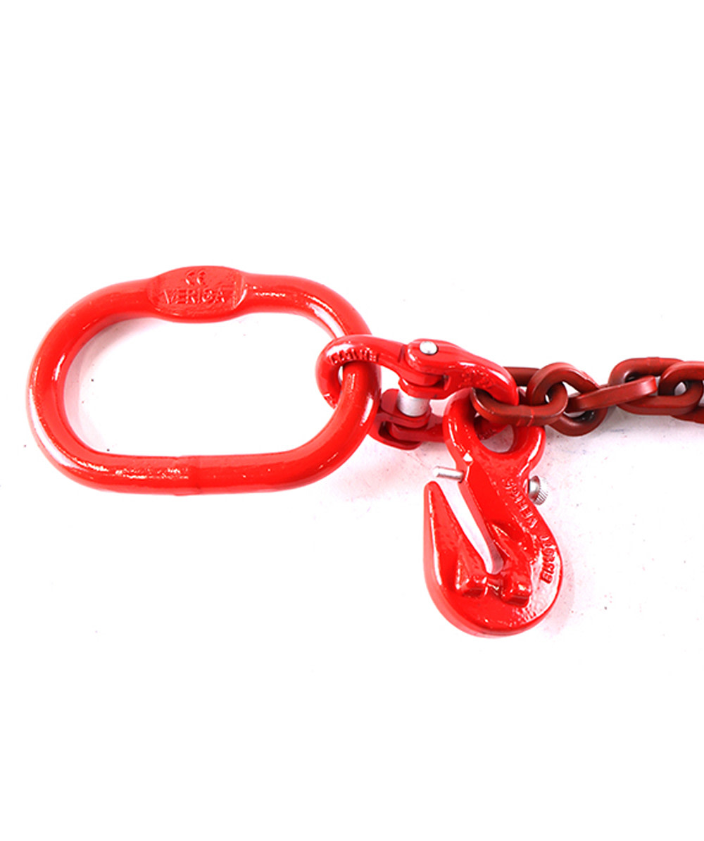 Vierkante ketting met tiljukhaak en ophangschakel kwaliteit 8 toelaatbare trekkracht LC 3250 daN, lengte 2, 5 m, ketting  7 mm - bij KOX online bestellen | XXGLKRSV-07-25