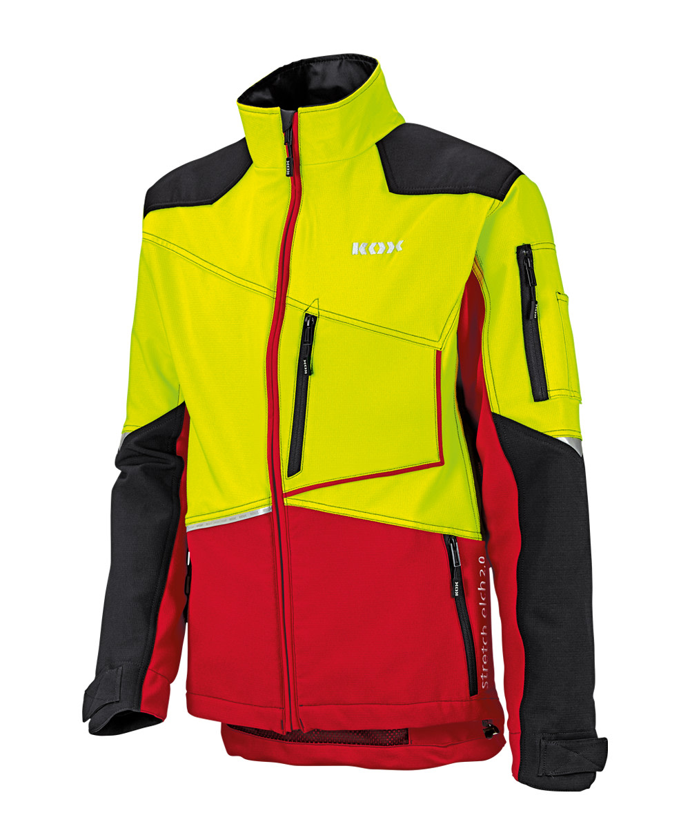 Veste forestire Stretch Elch 2.0 KOX rouge/jaune - commander en ligne chez KOX | XX71420