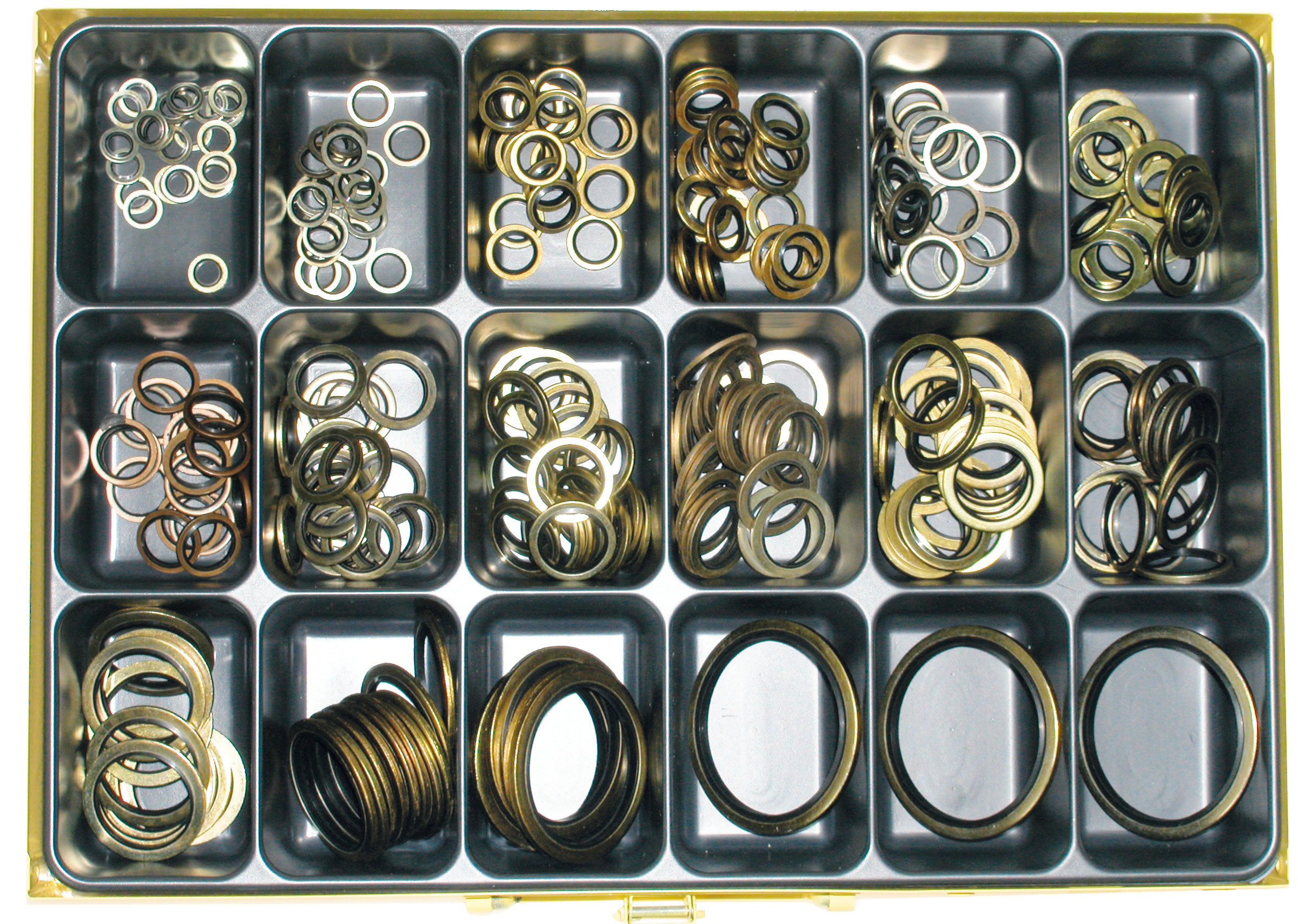 Sortimentskasten Gummi/Stahl Dichtringe / USIT Ringe fr BSP Gewinde - bei KOX online bestellen | XXSK18