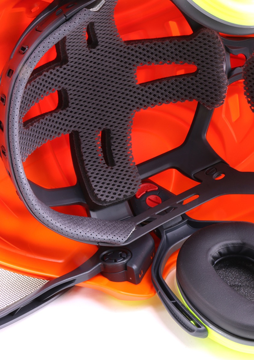 PROTOS Casque forestier/casque de protection KOX Edition avec protection auditive et visire Integral Forest Orange/Jaune - commander en ligne chez KOX | XX74112