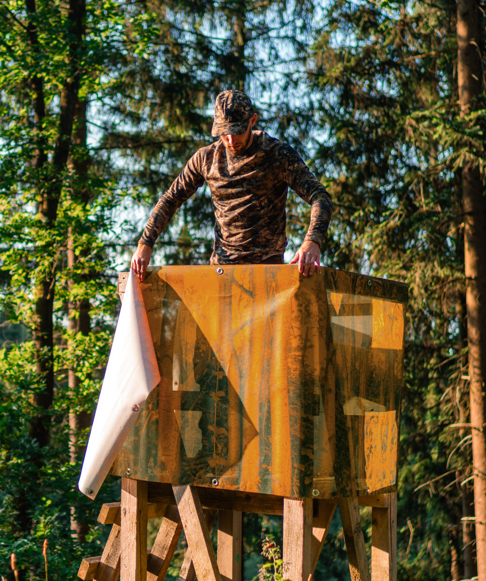 KOX waarschuwings-/camouflagenet bos 4 x 1 m met edelstalen oogjes - bij KOX online bestellen | XX9756