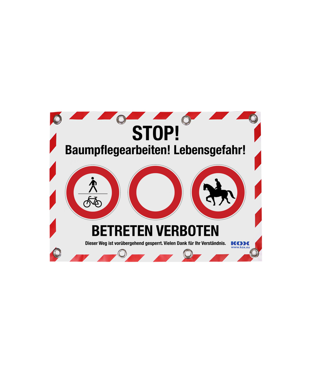 KOX Warn-/Absperrplane Baumpflegearbeiten 45 x 65 cm zur Absperrung bei Baumpflegearbeiten - bei KOX online bestellen | XX9759-DE