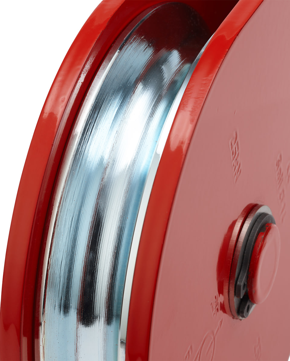 Umlenkrolle mit beweglichen Seitenblechen zul. Zugkraft LC: 5000 daN, Rollen : 140 mm - bei KOX online bestellen | XXGLSR-25