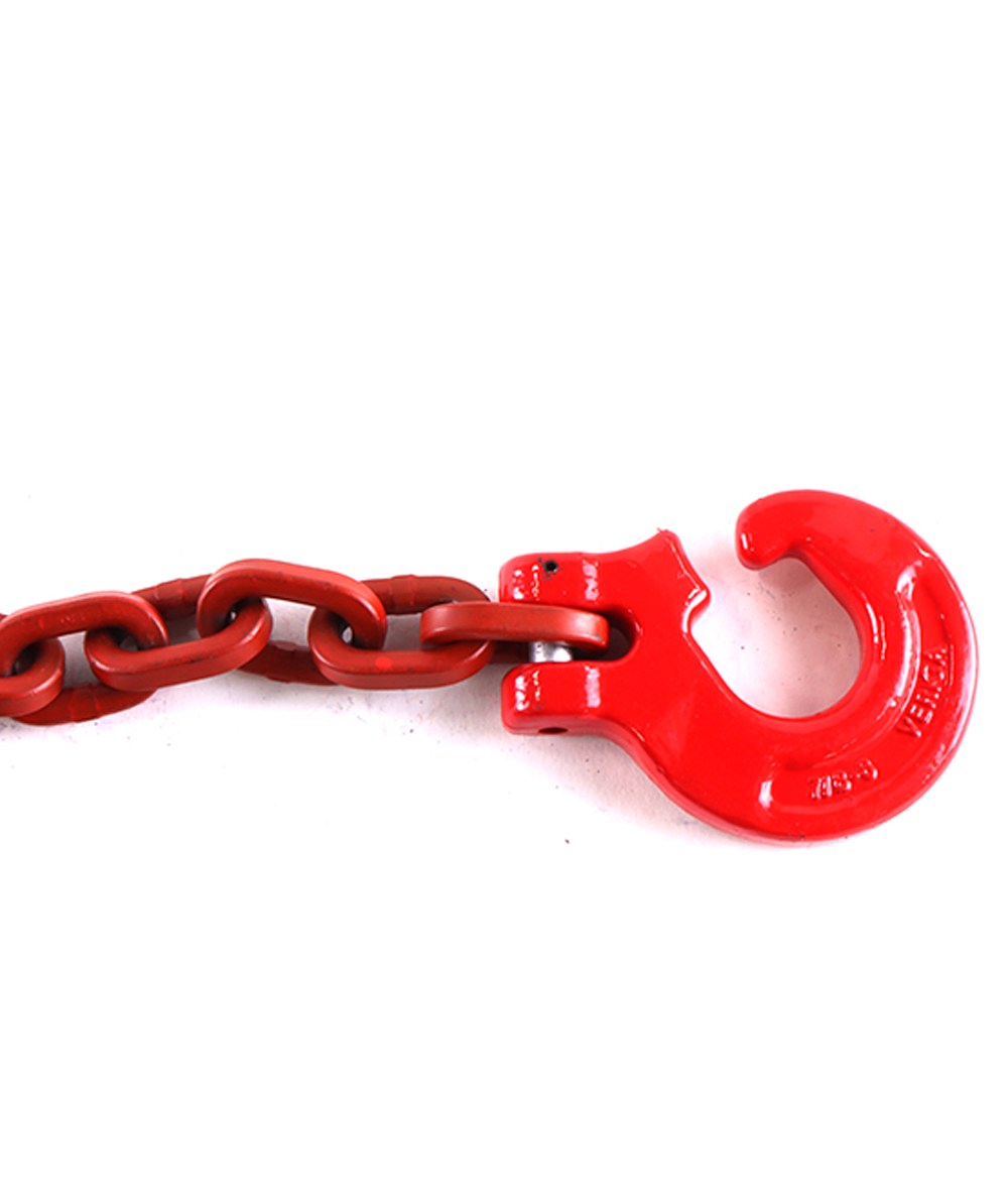 Vierkante ketting met tiljukhaak en ophangschakel kwaliteit 8 toelaatbare trekkracht LC 3250 daN, lengte 2, 5 m, ketting  7 mm - bij KOX online bestellen | XXGLKRSV-07-25